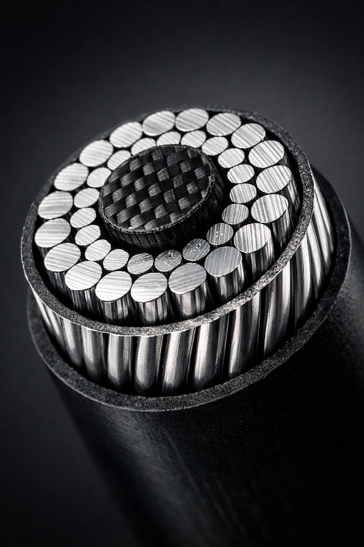 Advanced power cable cross-section showing high-capacity transmission technology for DOE grid infrastructure investment.