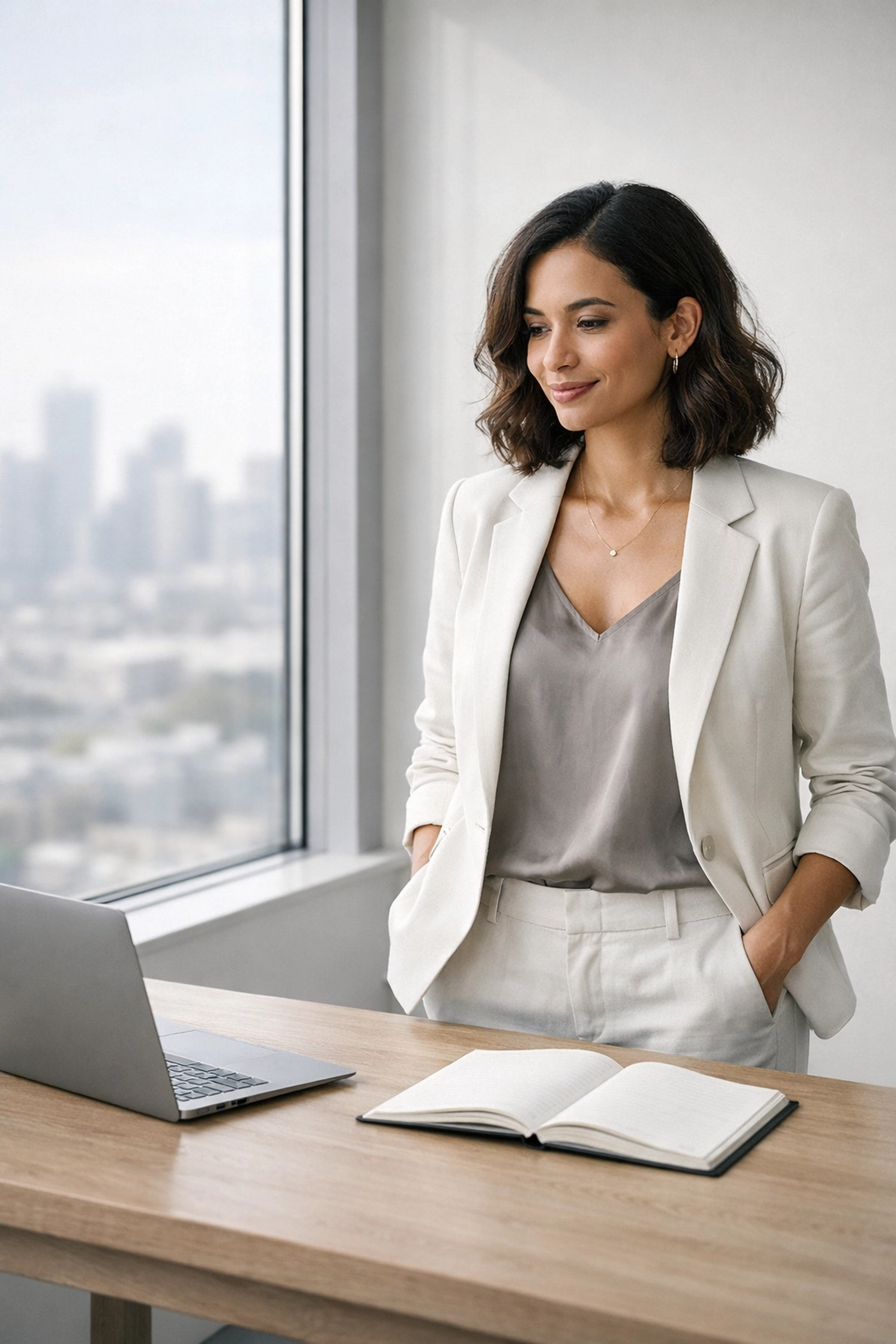 Canadian business owner deciding on cash flow and working capital financing options in a modern office.