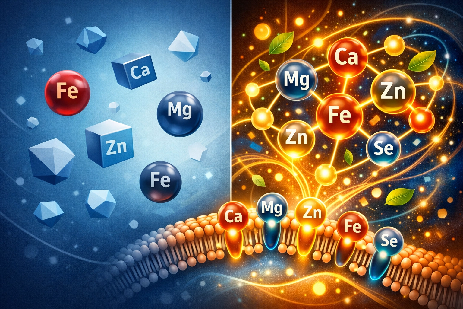 Cellular mineral absorption: synthetic isolated nutrients vs bioavailable whole-food minerals