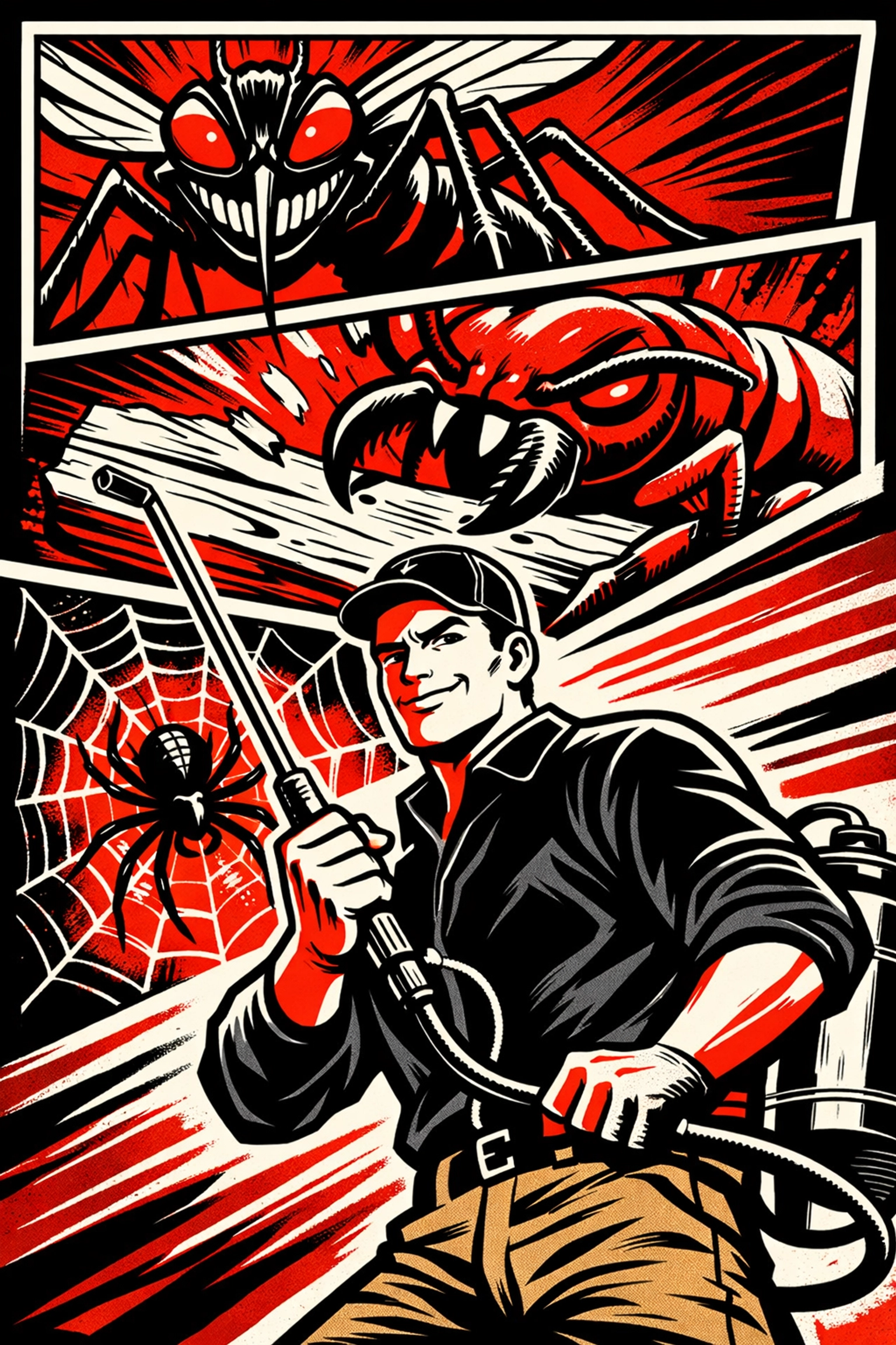 Technician managing mosquito control, termite control, and spiders in Walker County.