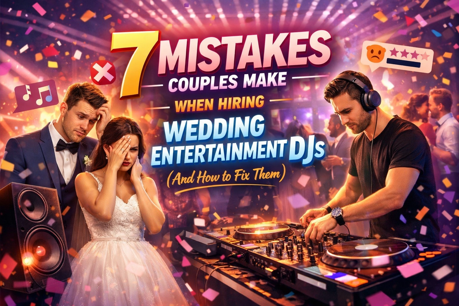 [HERO] 7 Mistakes Couples Make When Hiring Wedding Entertainment DJs (And How to Fix Them)