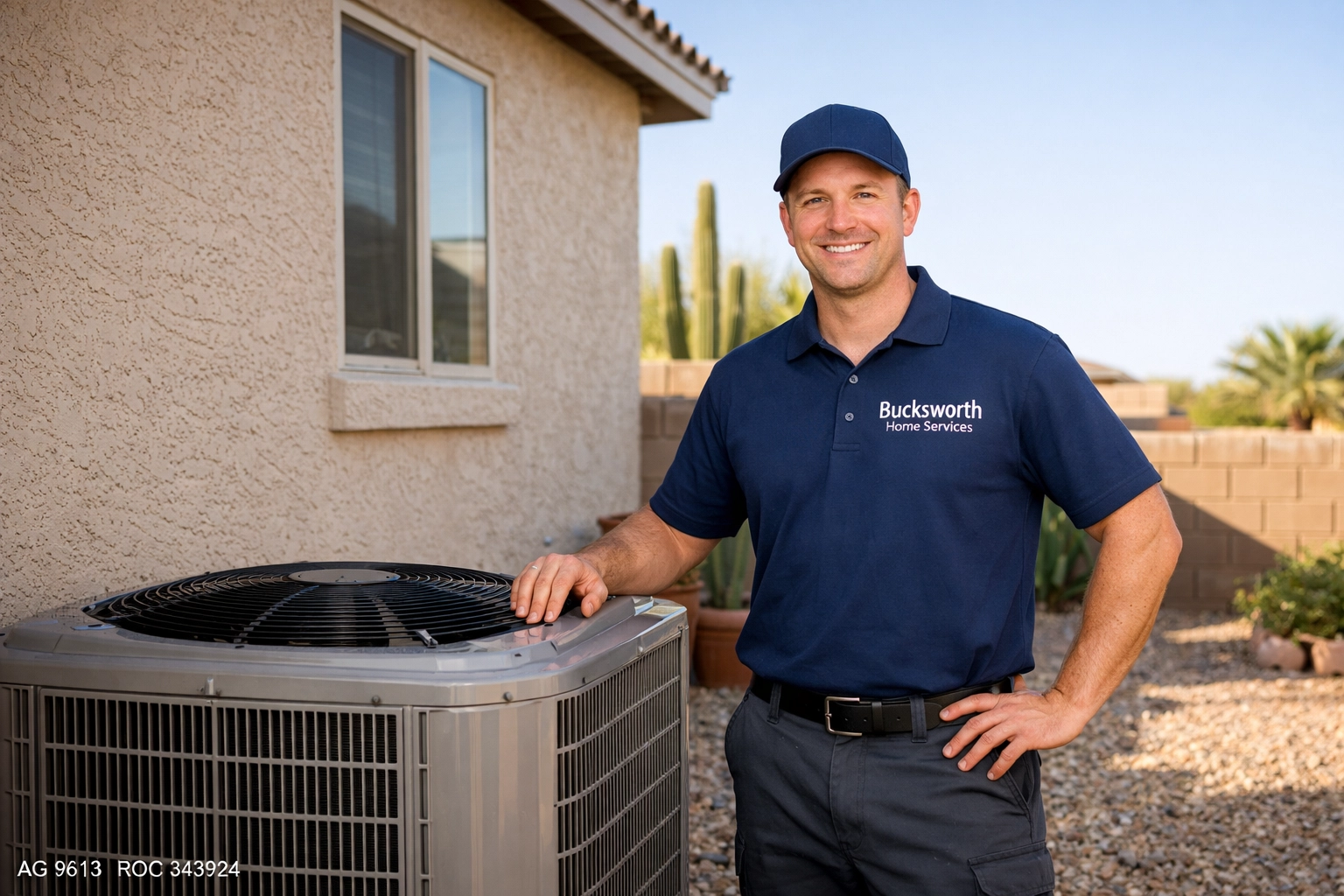 Bucksworth Home Services technician providing reliable cooling maintenance and the best AC repair in Laveen AZ.