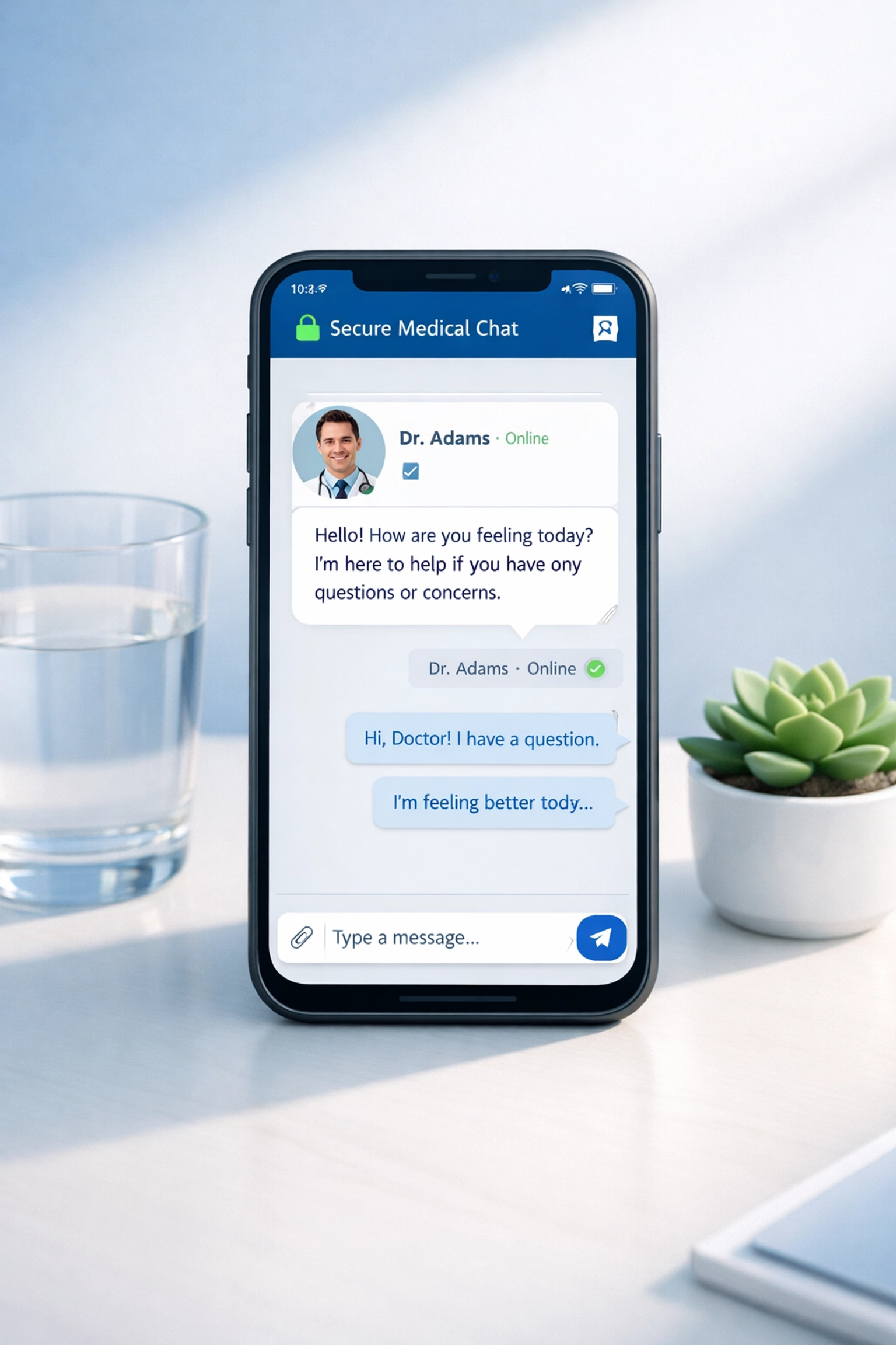 Smartphone displaying online doctor chat for Wegovy prescription consultation