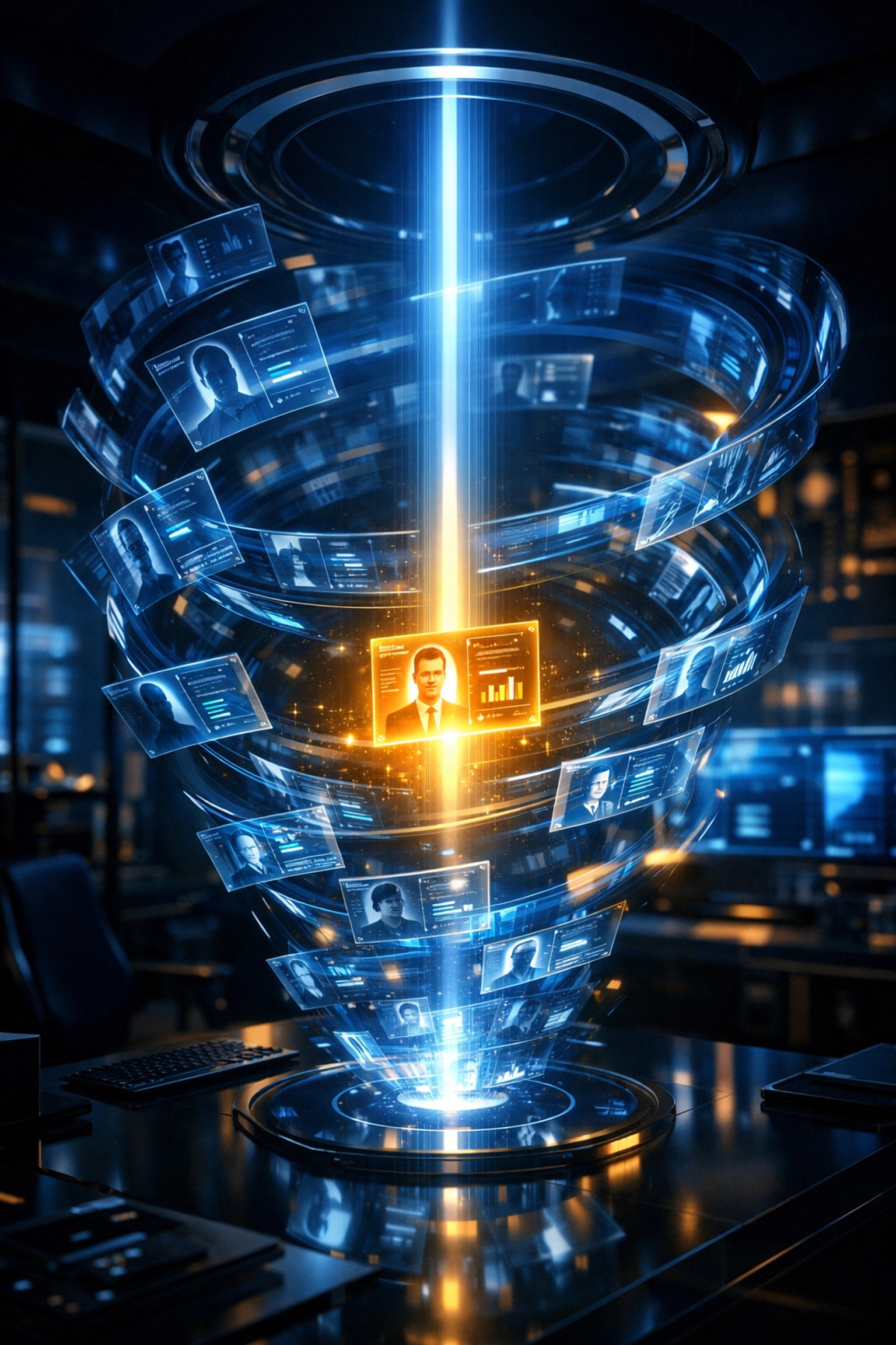 Modernes Screening mit KI im Recruiting zur Identifizierung von Top-Talenten aus digitalen Profilen.