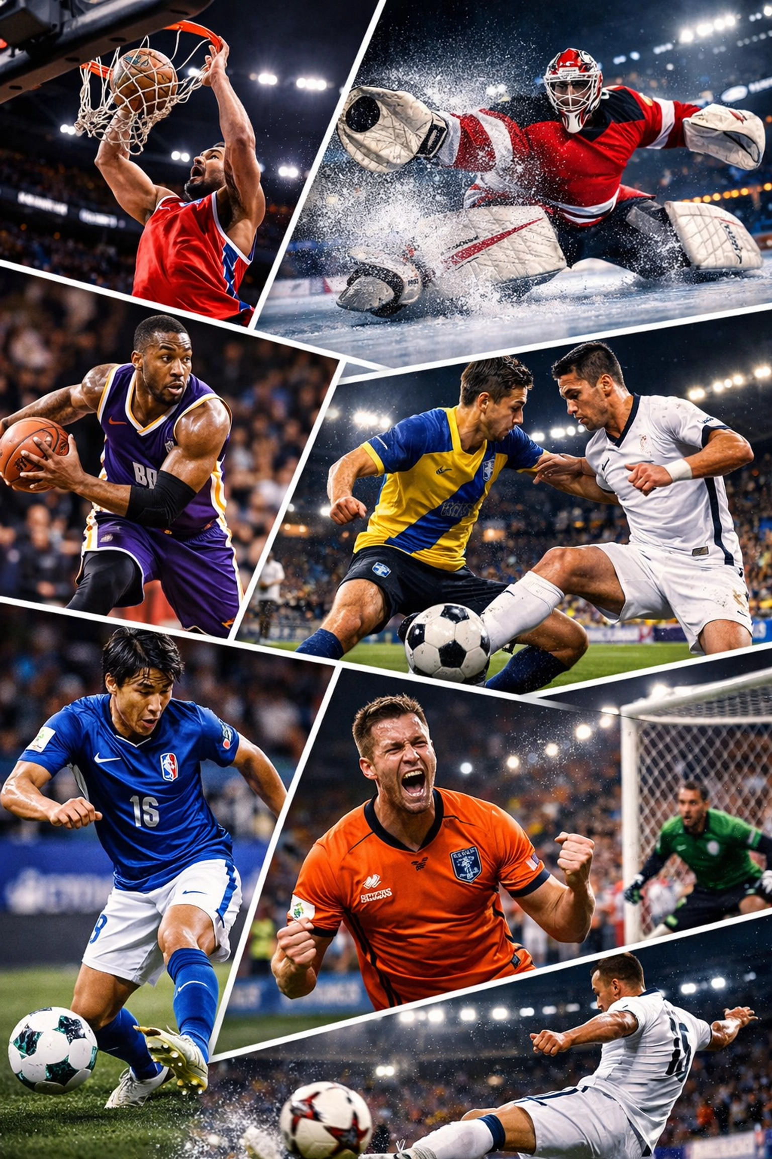 Action-Szenen aus NBA, NHL, MLS, A-League und J-League für internationale Sportwetten in der Nacht