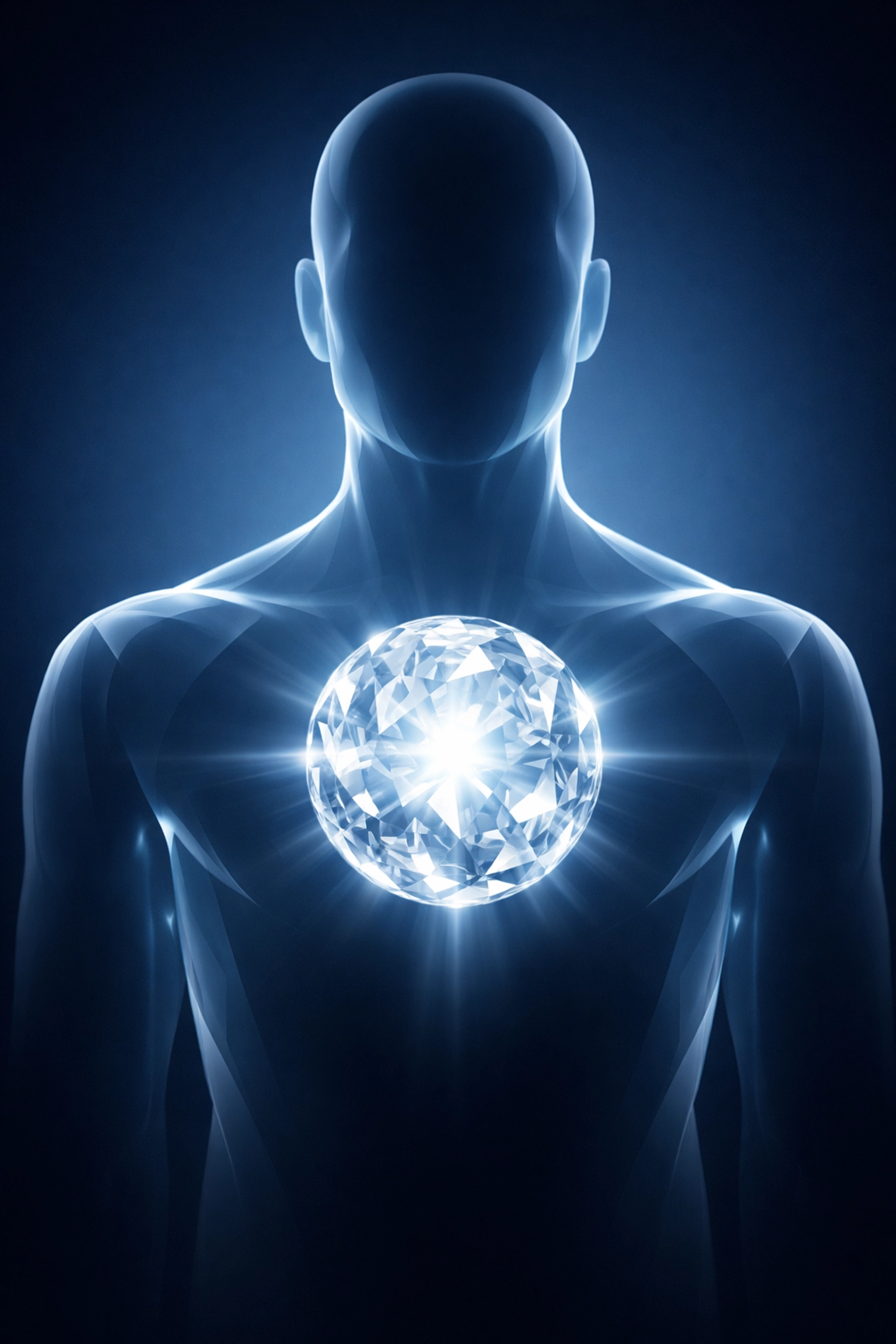 Digital core within a human silhouette illustrating human-centric design in custom automation software.