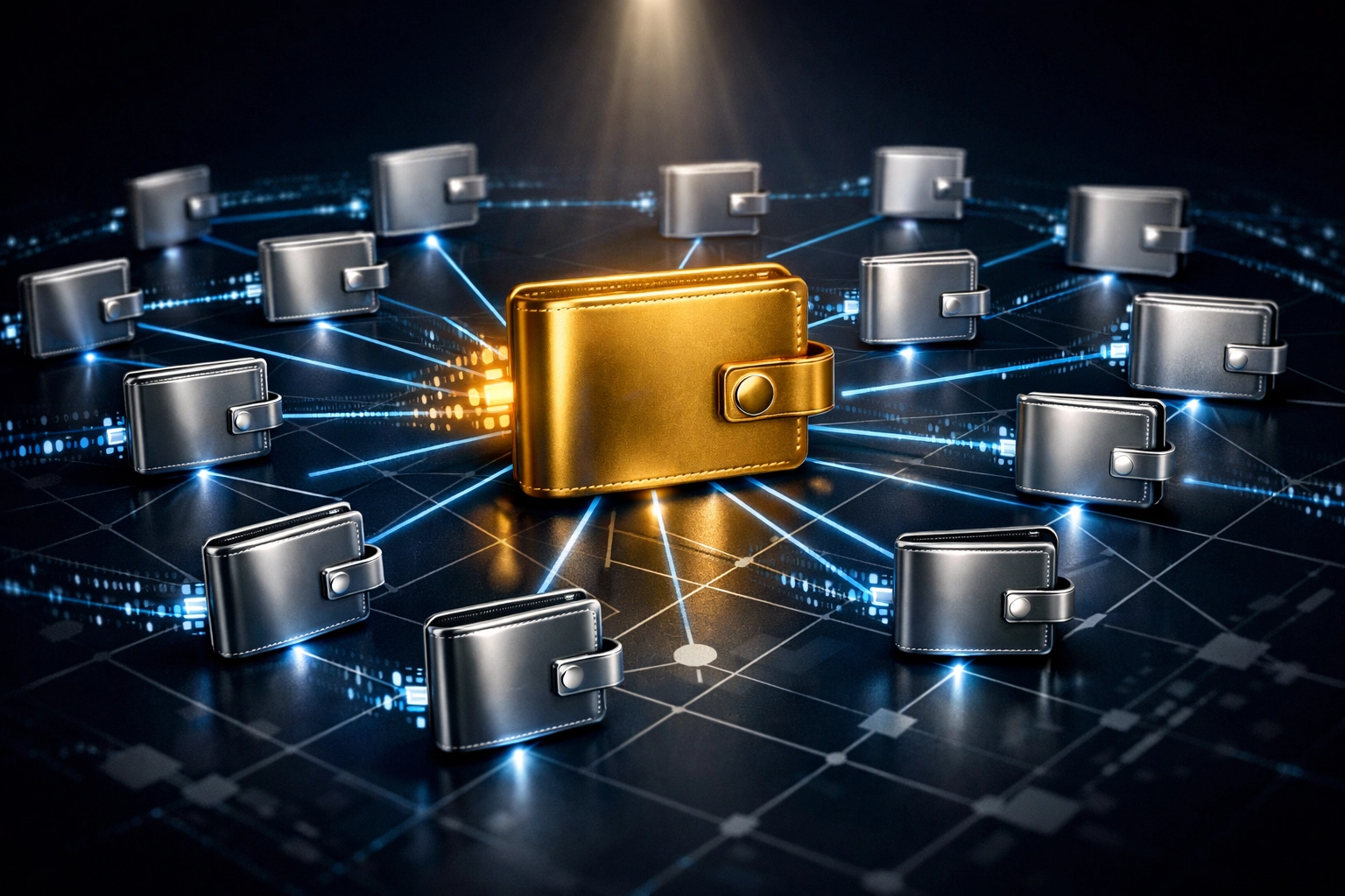 Larecoin master wallet system with connected sub-wallets for enterprise payment management