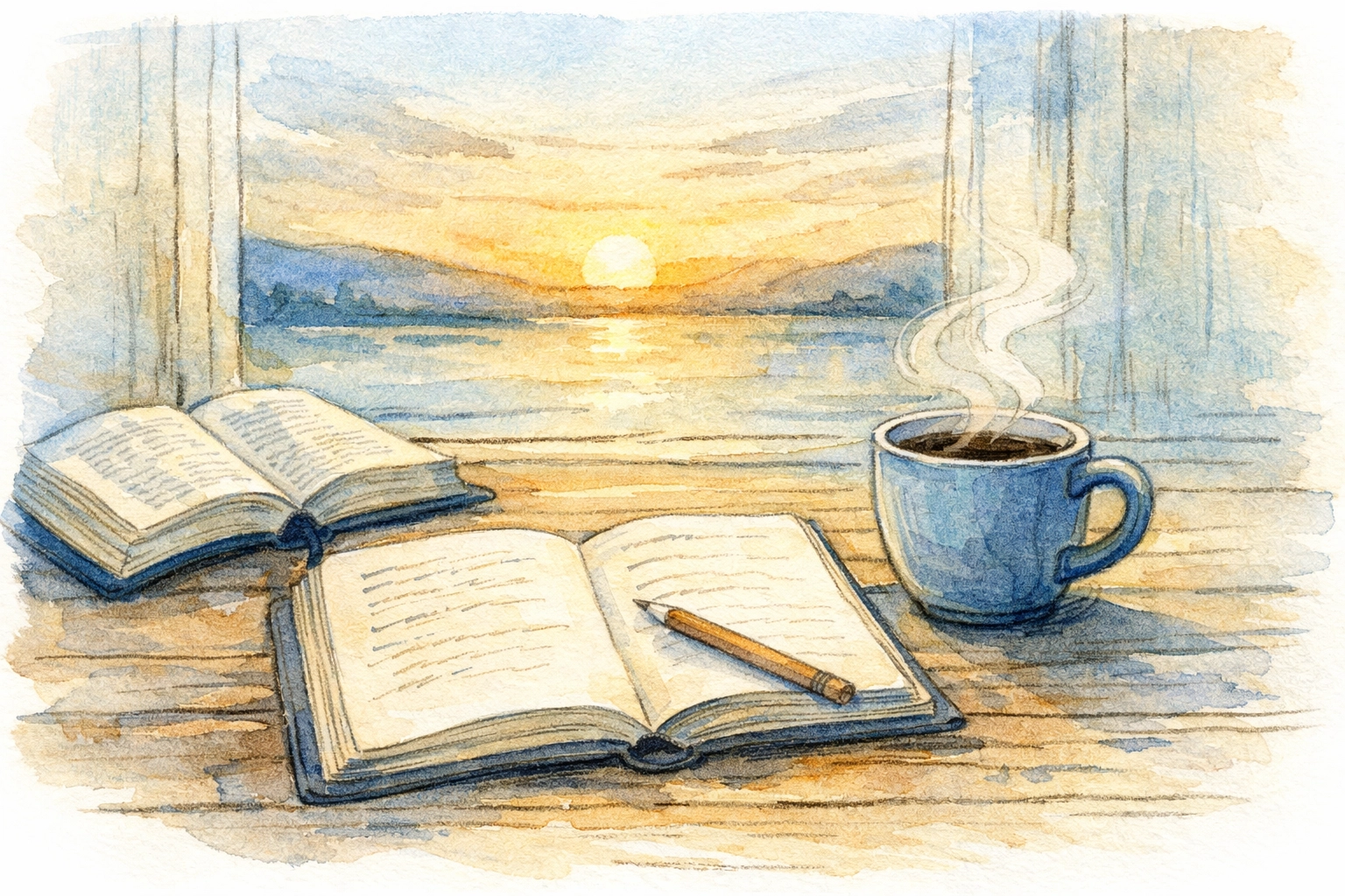 Morning Sabbath rest with journal and Bible for Christian leaders