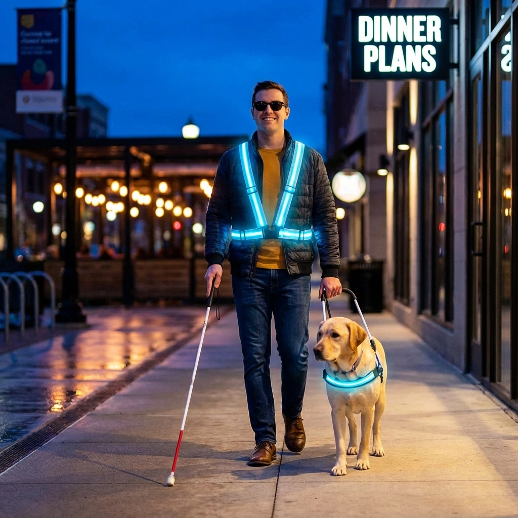 Dinner Plans After Dark? Why Blind Individuals Choose LED Vests for Safe Travel