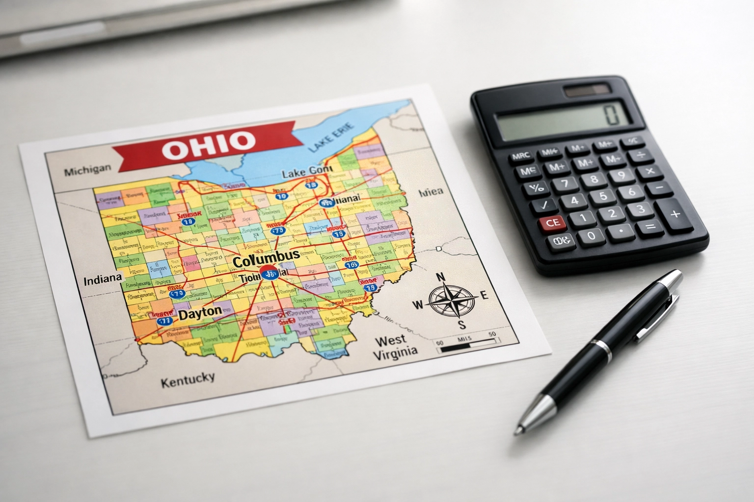 Ohio state map with calculator for tax practice capacity planning