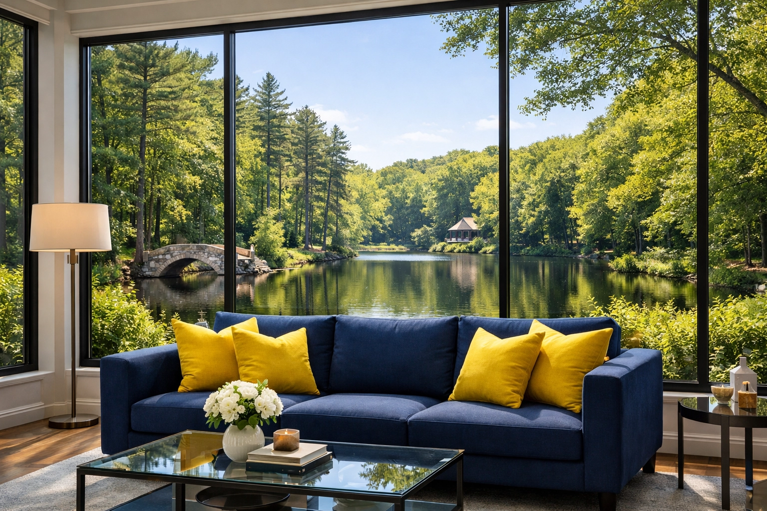 Clean Fitchburg home interior overlooking Coggshall Park highlights professional cleaning results.