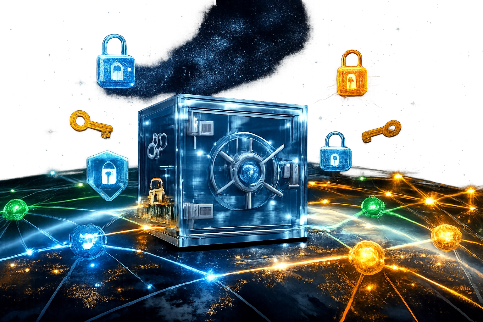 Decentralized blockchain network with self-custody vault and global security nodes