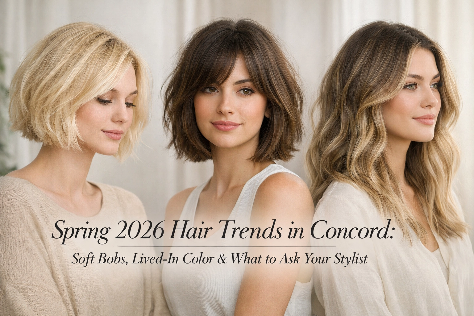 [HERO] Spring 2026 Hair Trends in Concord: Soft Bobs, Lived-In Color & What to Ask Your Stylist