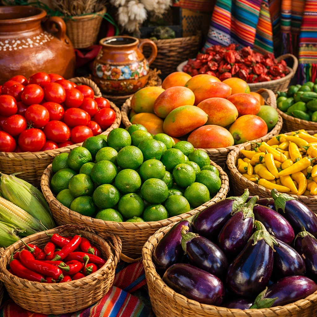 Fresh produce and traditional goods at local Puerto Vallarta market