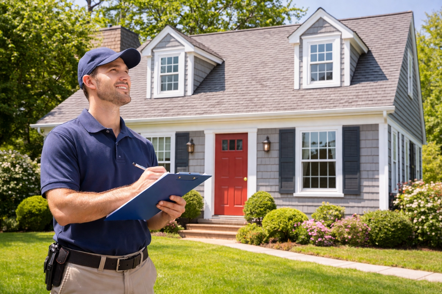 Home inspector examining Connecticut Cape Cod home during FHA appraisal process