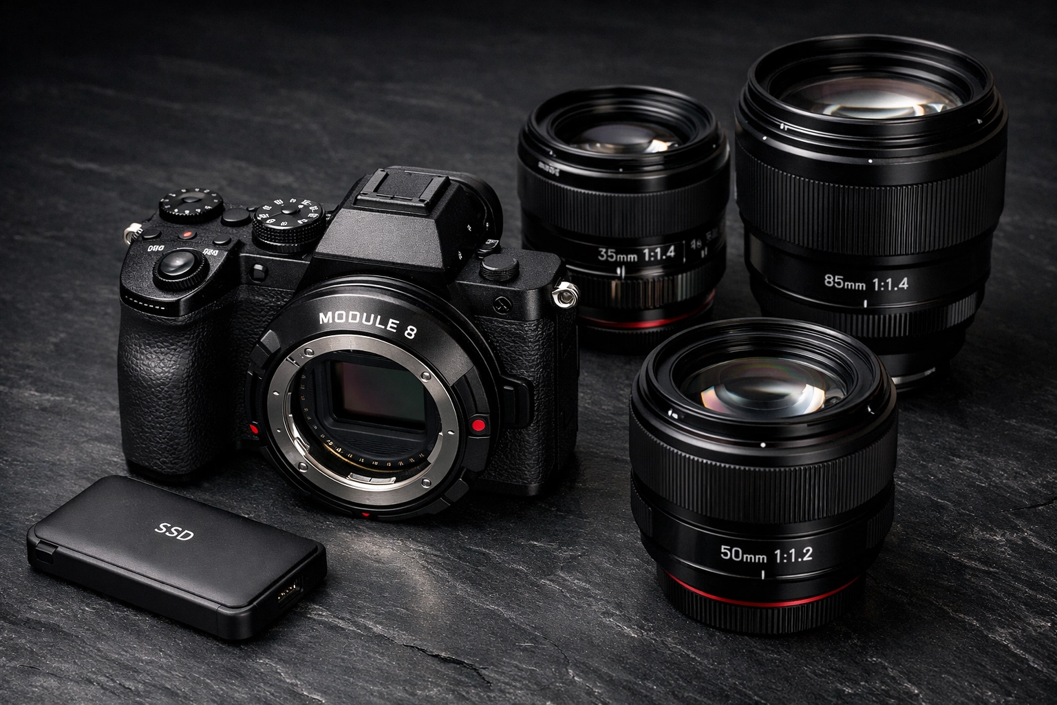 Modern professional photography gear and mirrorless camera setup for a streamlined 2026 workflow.