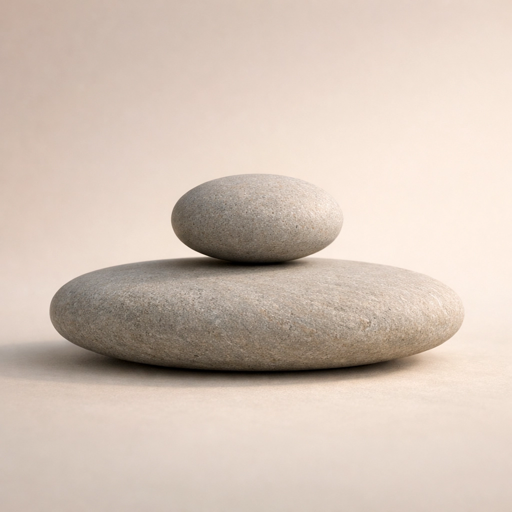 Balanced stones symbolizing mental clarity and peace after stopping overthinking
