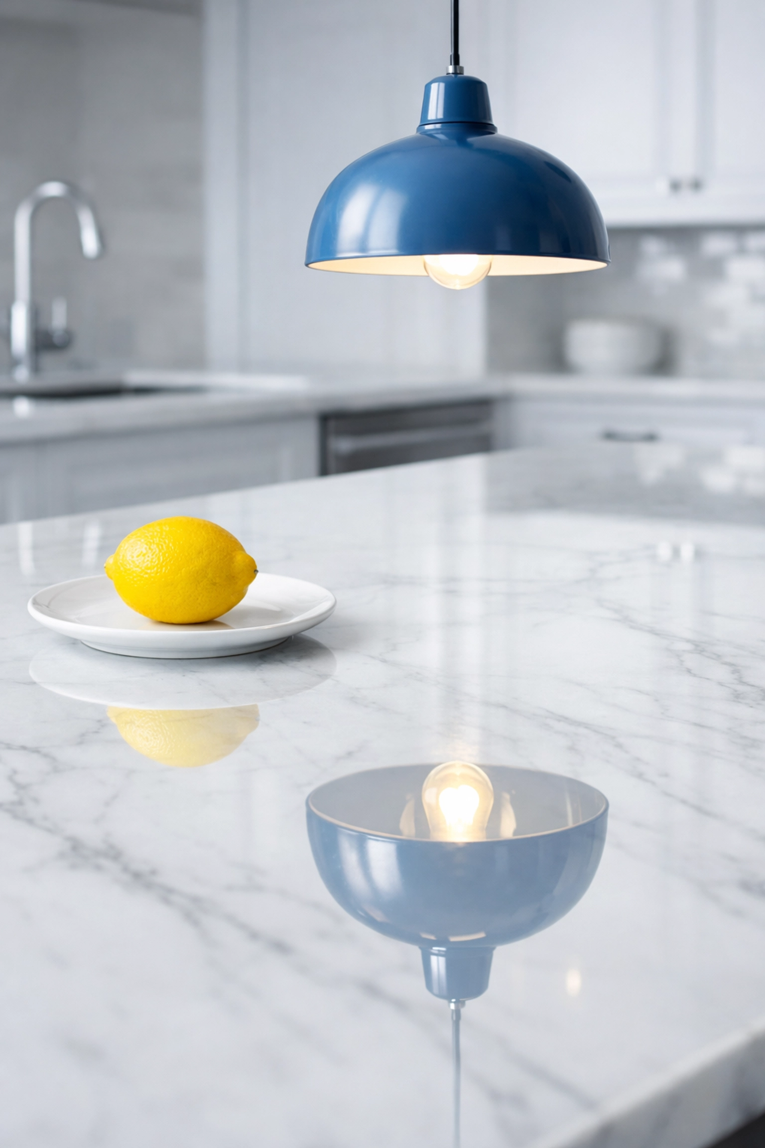 Sparkling clean marble kitchen island in a Leominster home after a professional cleaning service visit.