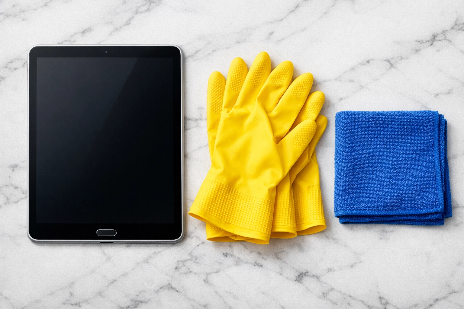 Professional cleaning gear and checklist on a counter for top-rated house cleaning Worcester MA.