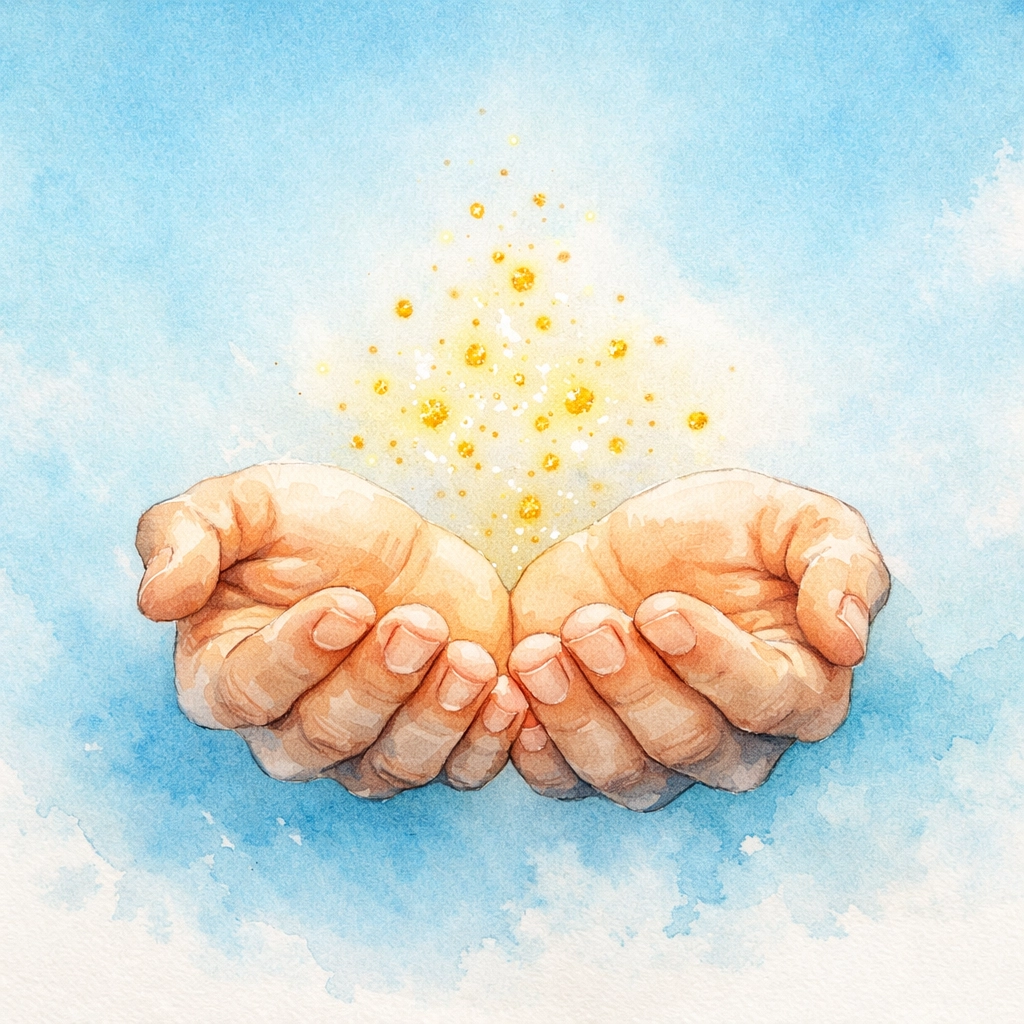 Open hands receiving peace during a 5-minute soul reset by Dr. Layne McDonald - www.laynemcdonald.com