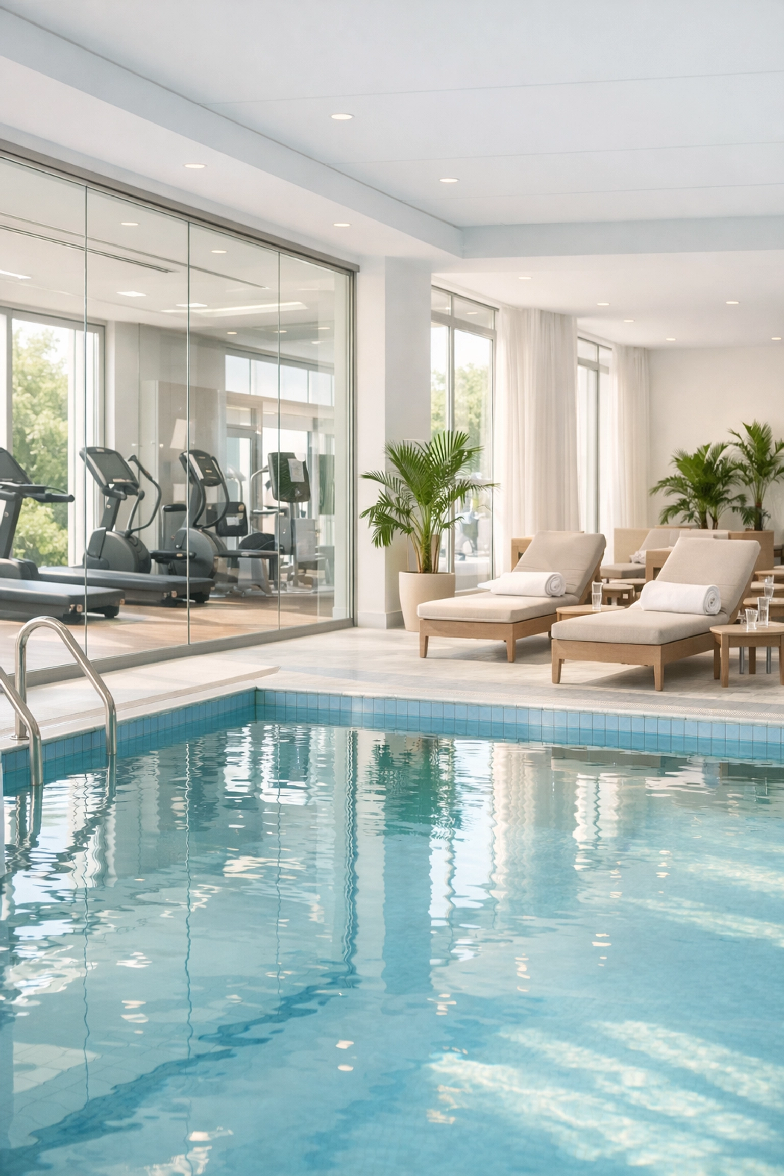 Resort-style indoor pool and fitness center at Sun City Roseville active adult community