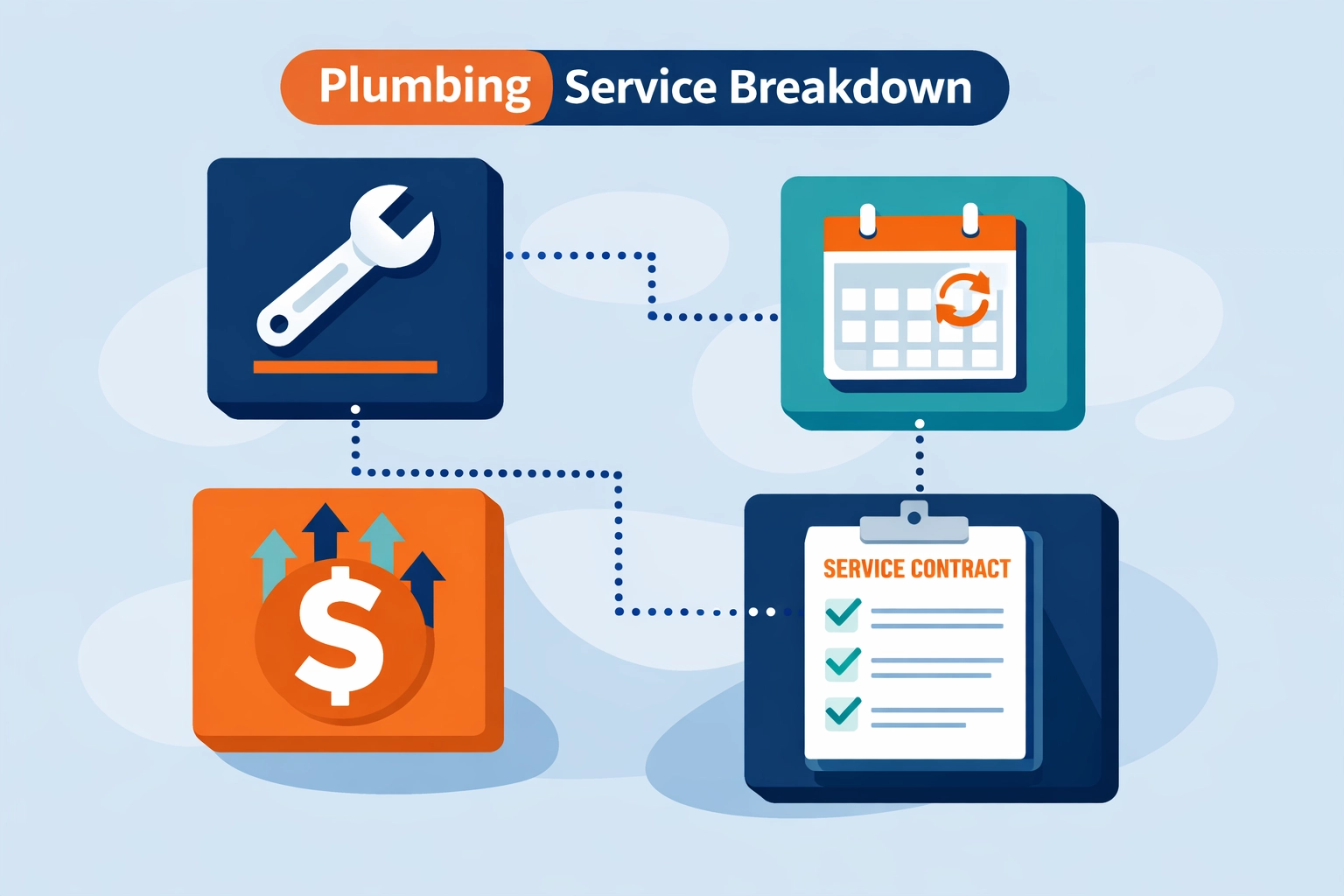 Plumbing service pricing components including recurring billing and maintenance contracts