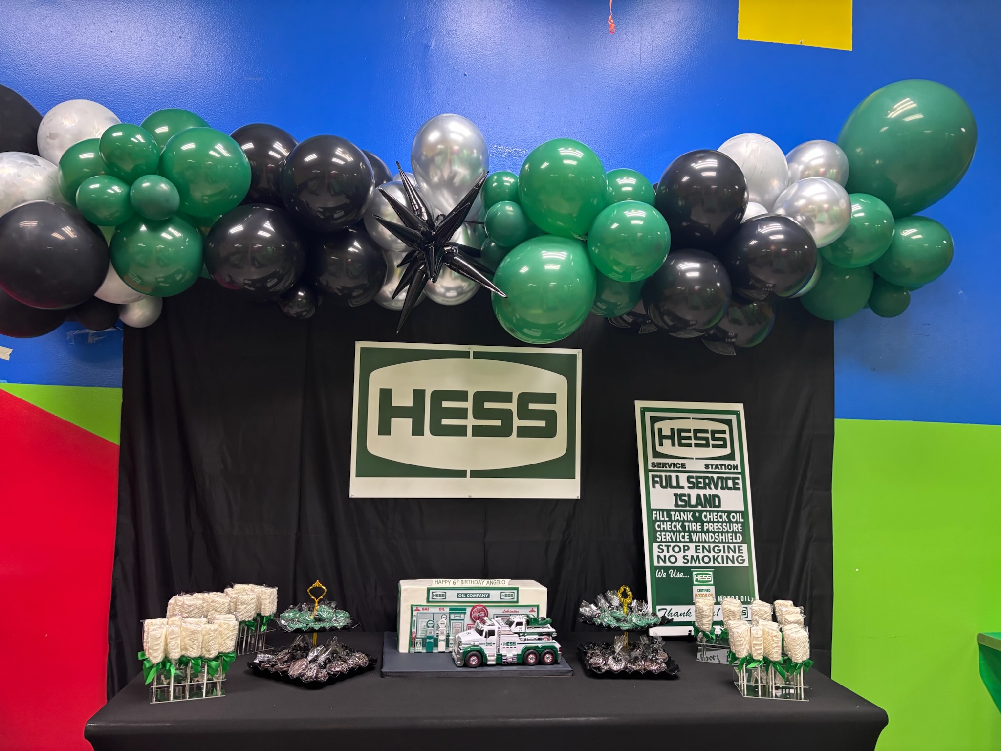 HESS-themed VIP party room setup at Funstation USA.