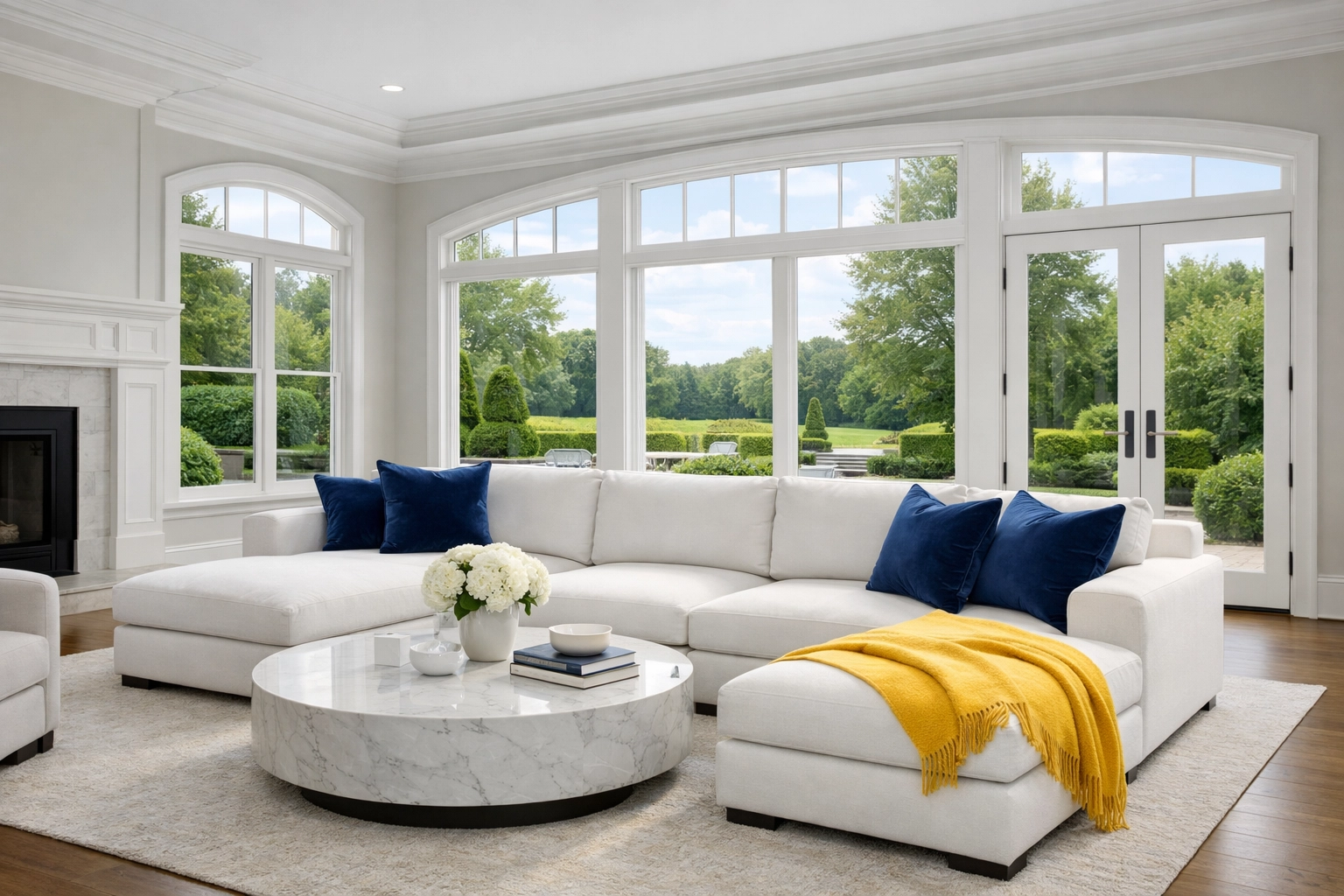 Clean and clutter-free luxury living room following professional deep cleaning in Easton.