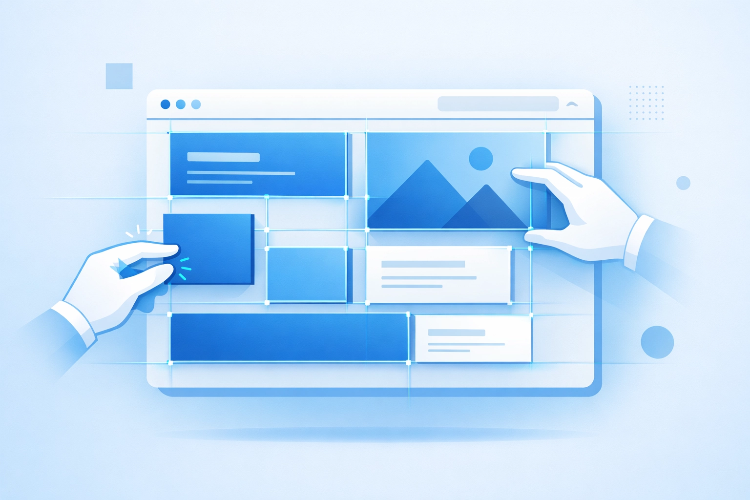 Clean website layout illustration representing landing page optimization and professional web development.