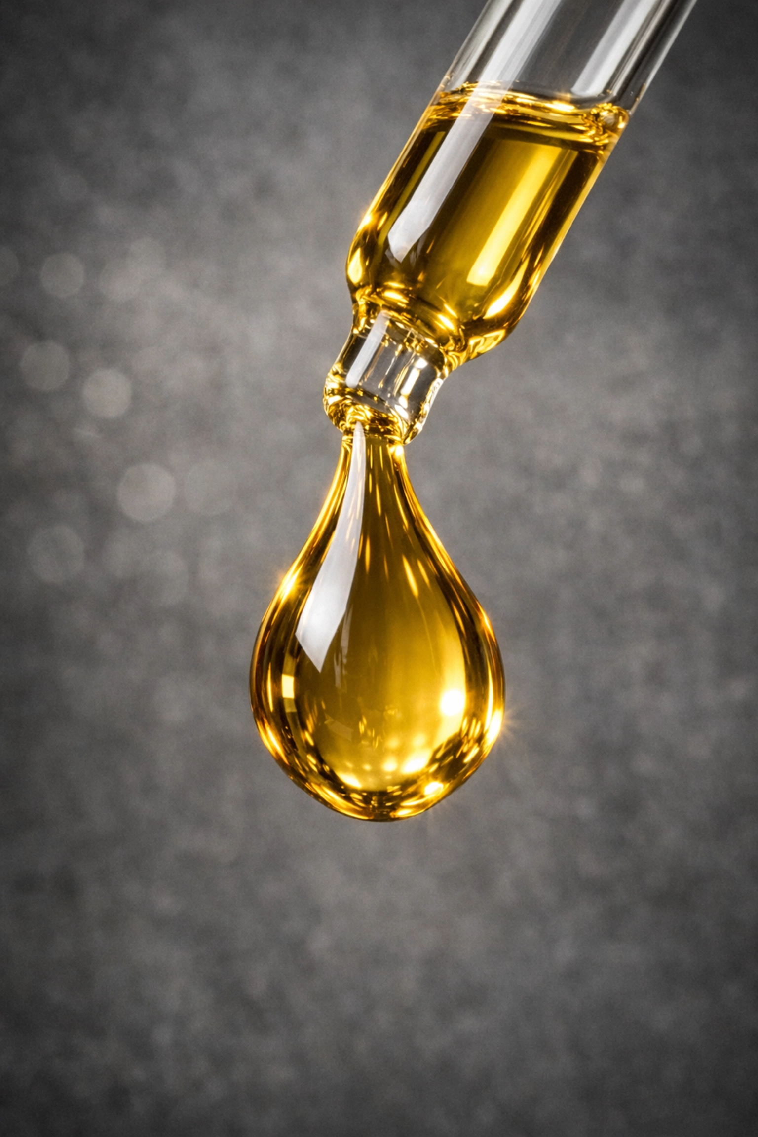 Clear drop of golden jojoba oil highlighting essential absorption ingredients in beard care.