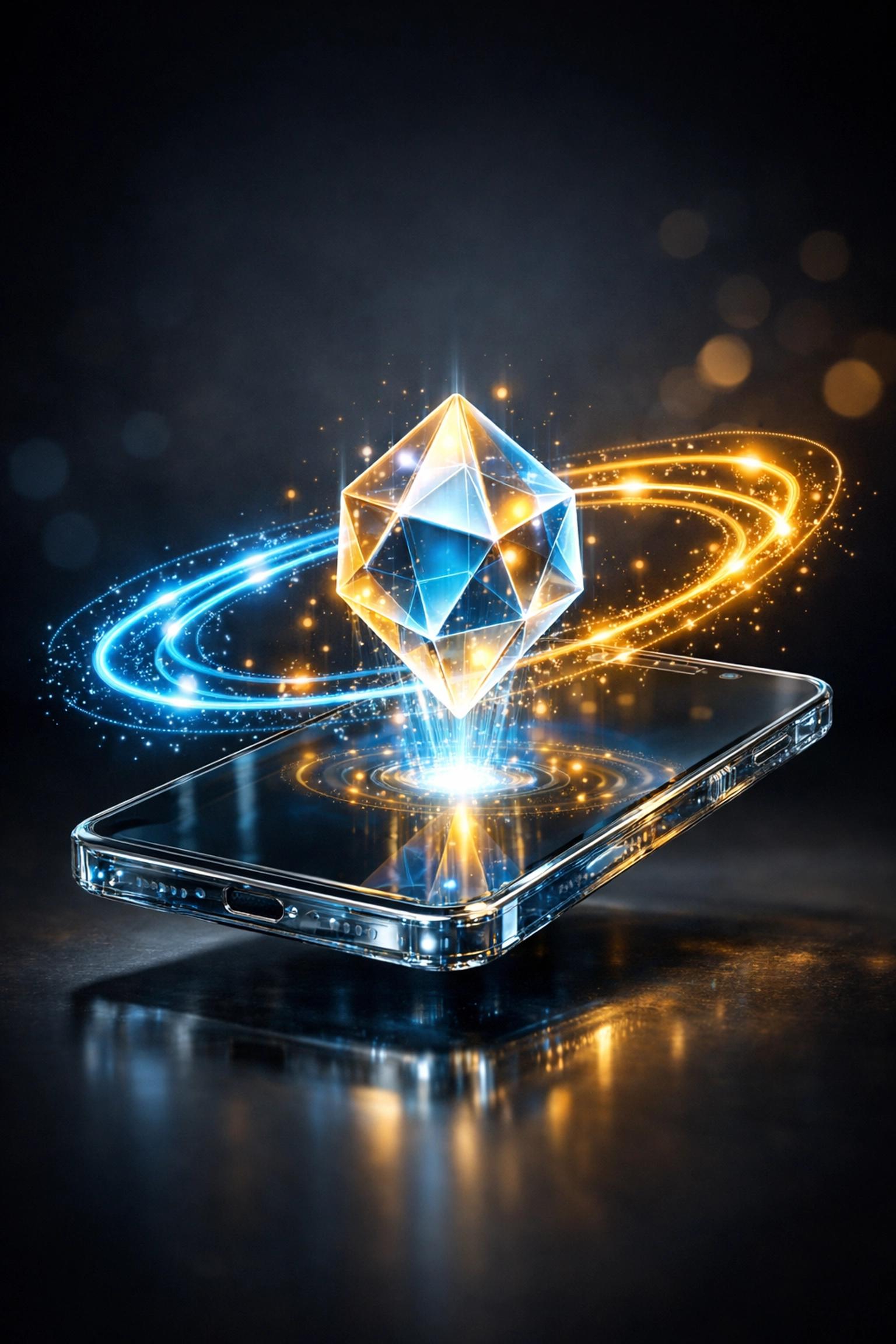 Secure crypto wallet with holographic asset representing self-custody and blockchain payment security.