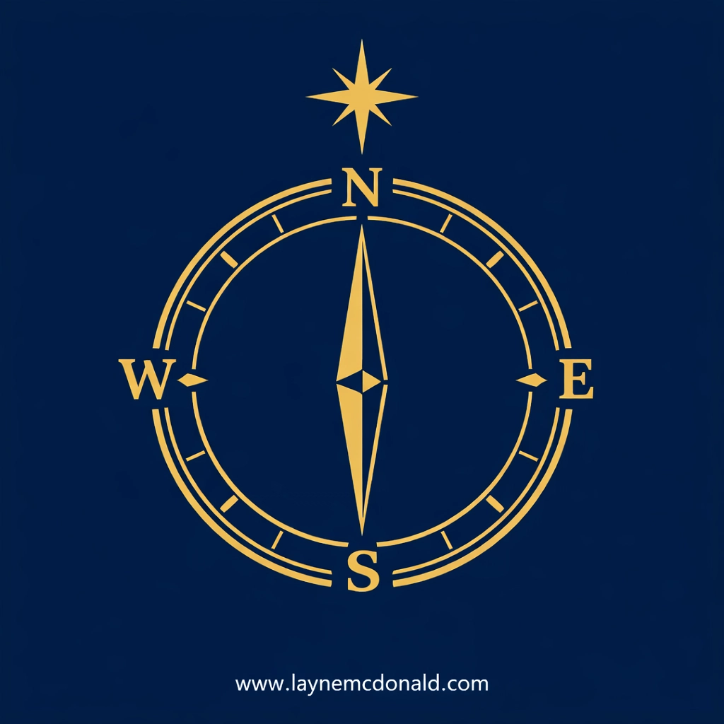 A golden compass pointing to a star, representing integrity and spiritual guidance in church leadership.