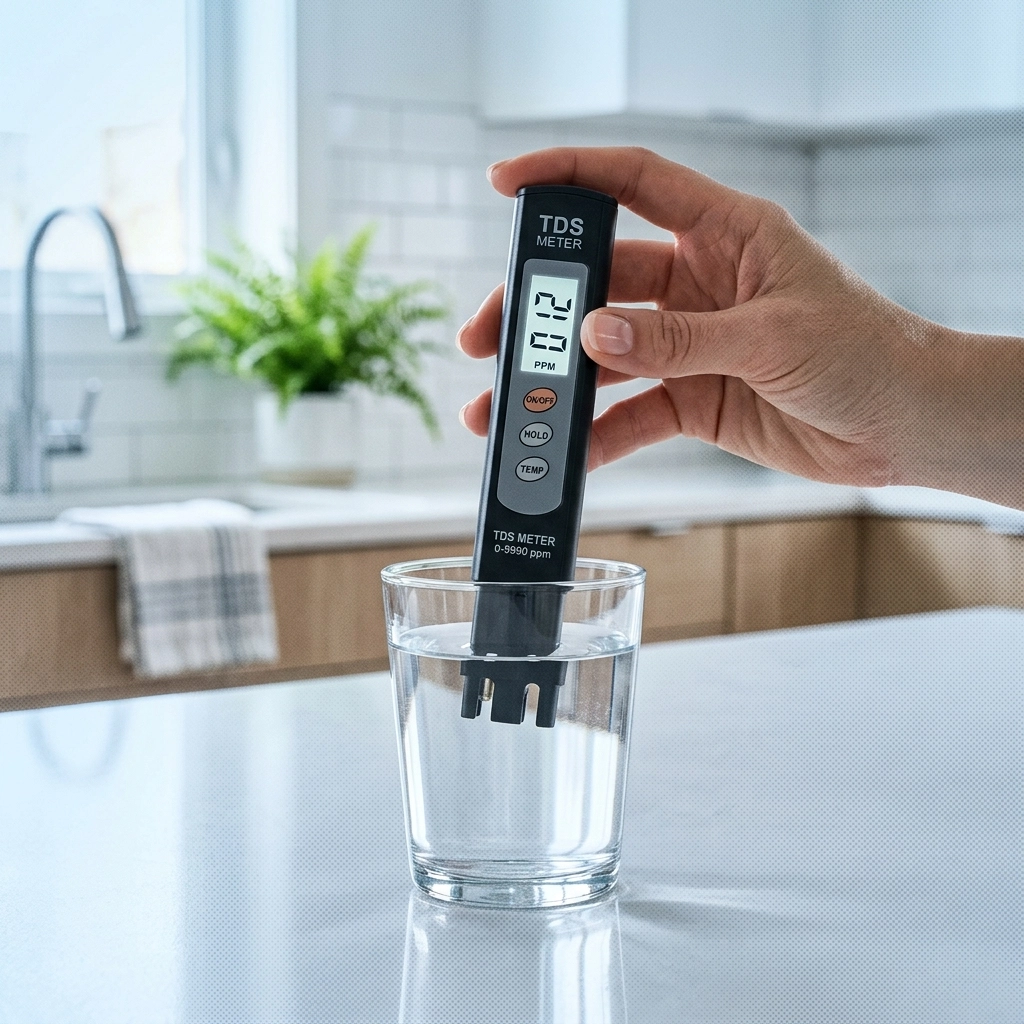 Digital TDS meter close-up