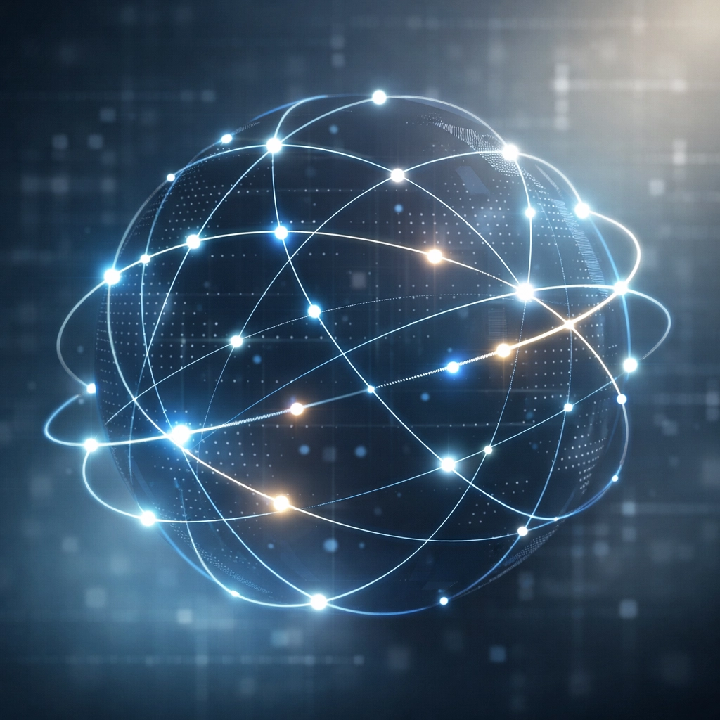 A global network sphere representing seamless VOIP connectivity and unified communication for business teams.