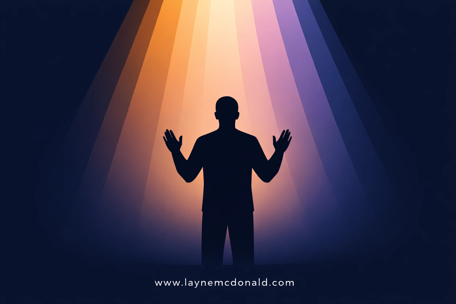 Silhouette of a leader surrendering in worship to receive spiritual restoration and deep healing.