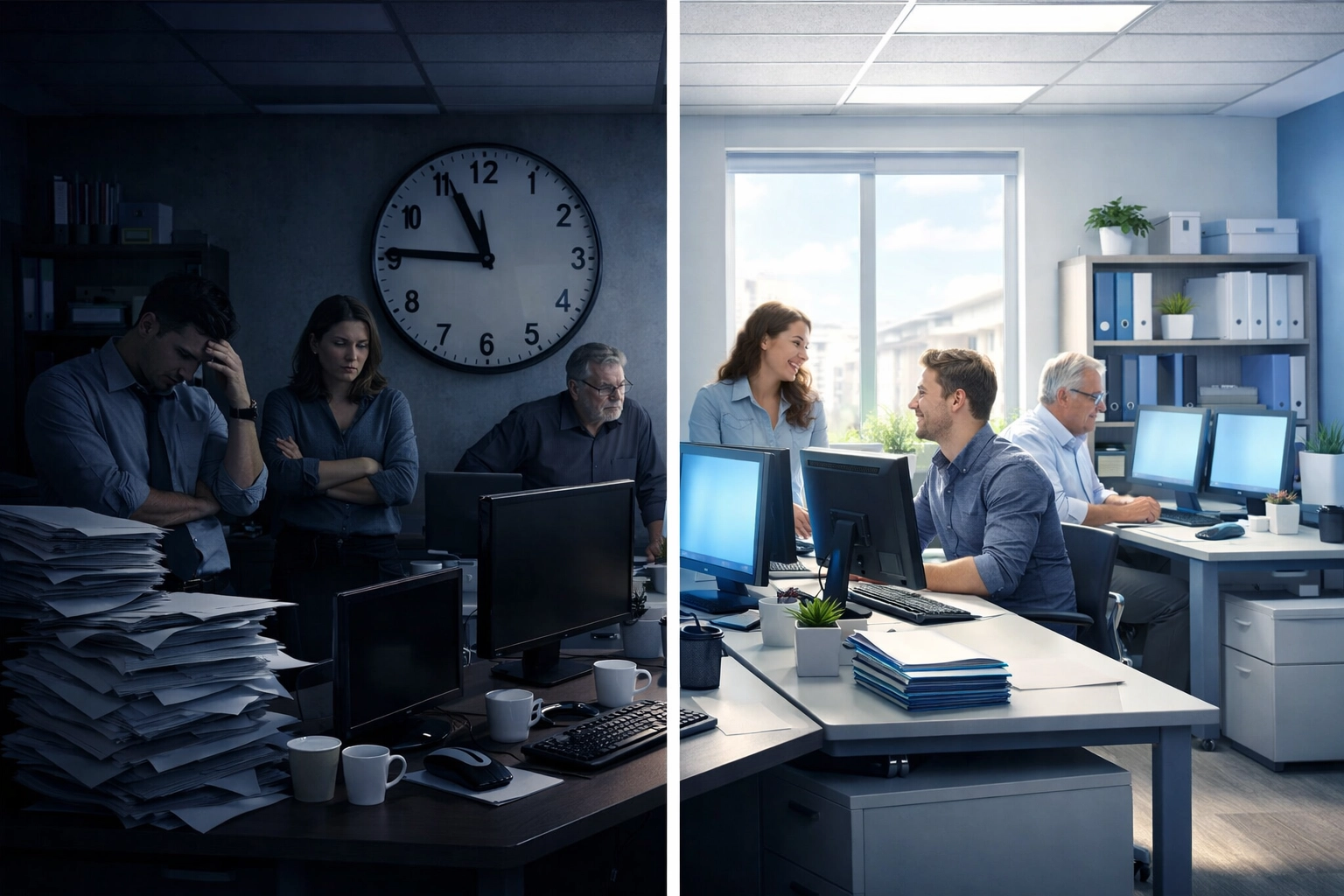 Small business productivity comparison: IT downtime costs versus managed support benefits