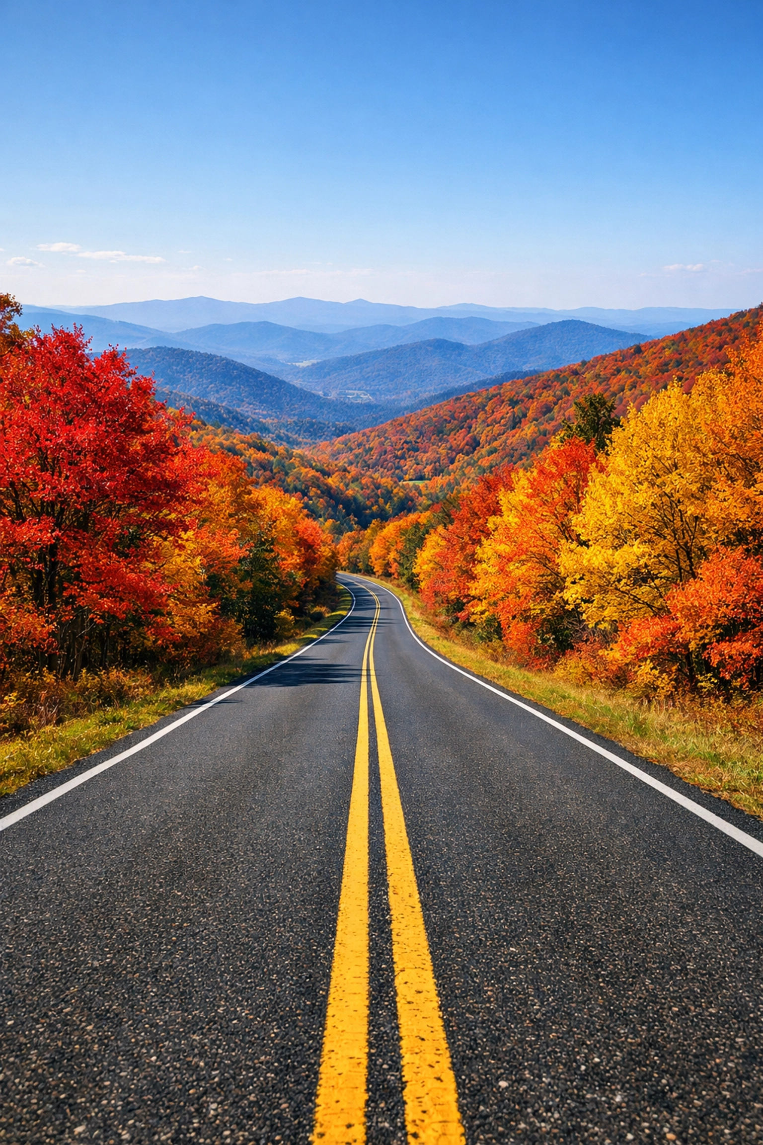 Autumn colors along a scenic road in Shenandoah National Park, perfect for landscape photography photo spots.