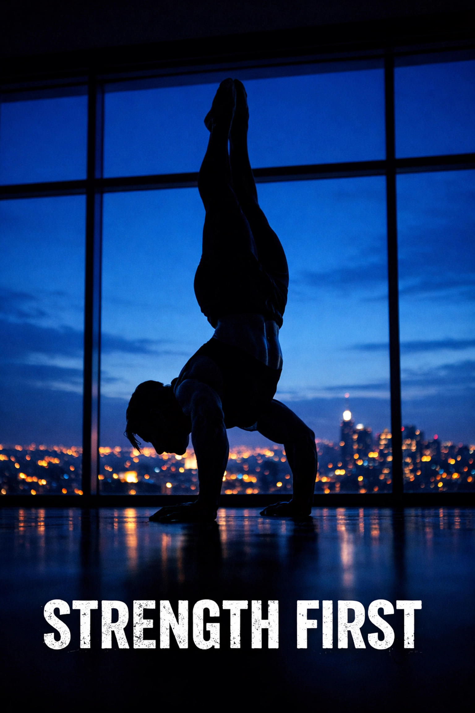 Gymnast doing a handstand pushup at home, showcasing strength in a versatile calisthenics gym.