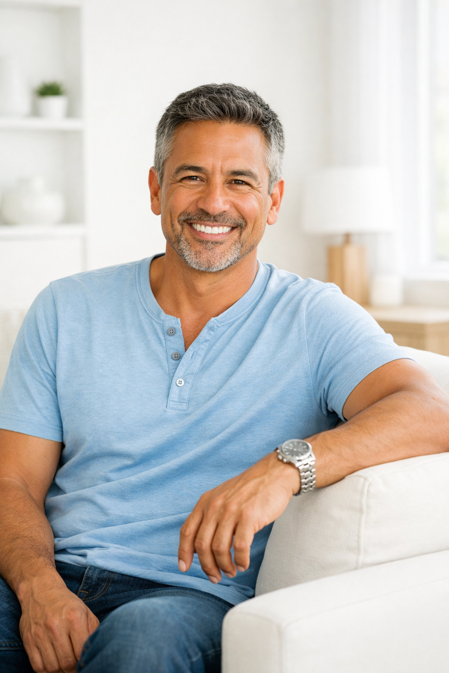 Healthy man feeling confident after successful medical weight loss journey with GLP-1 medications.