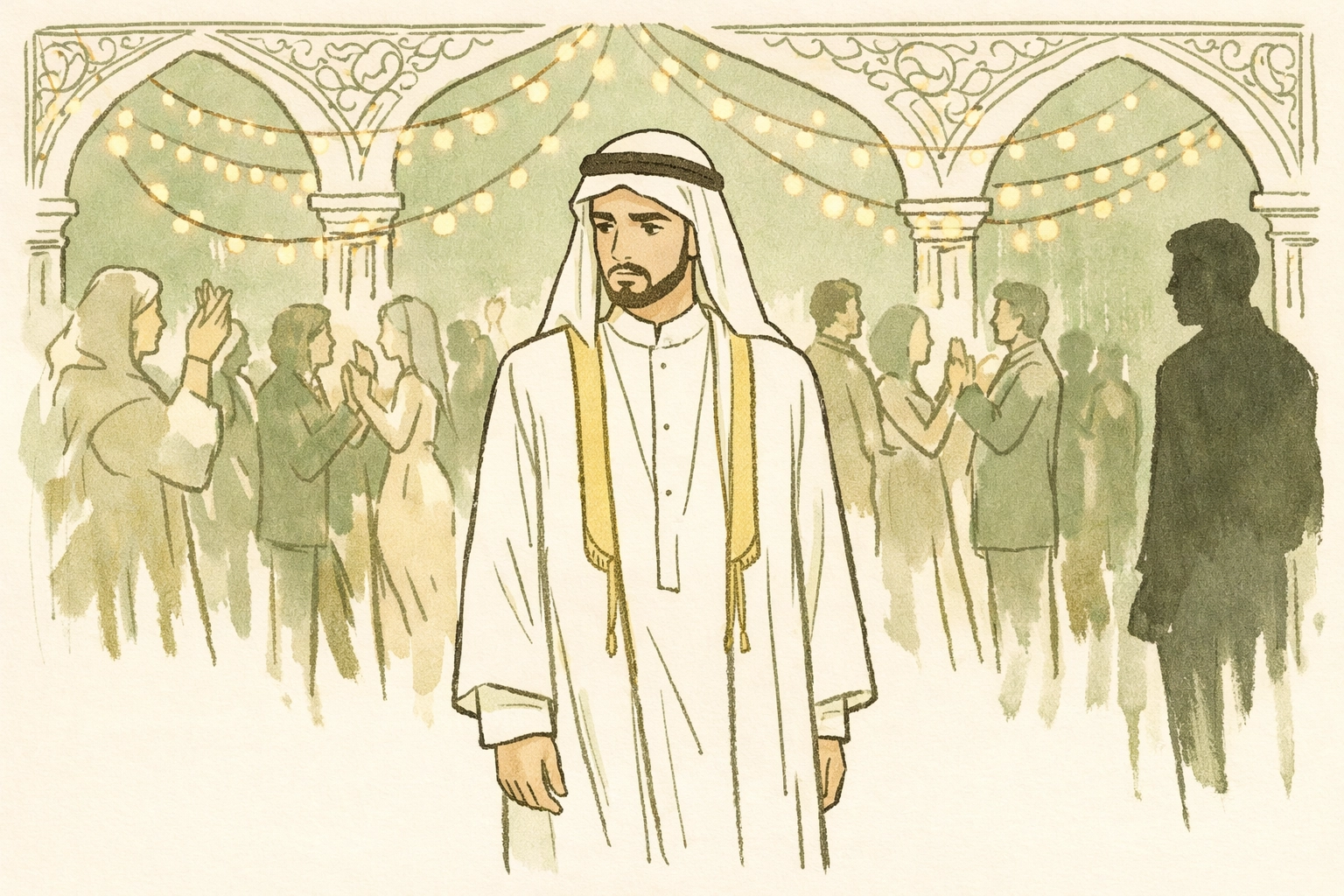 Groom at Egyptian wedding while former lover watches from shadows - tragic gay romance