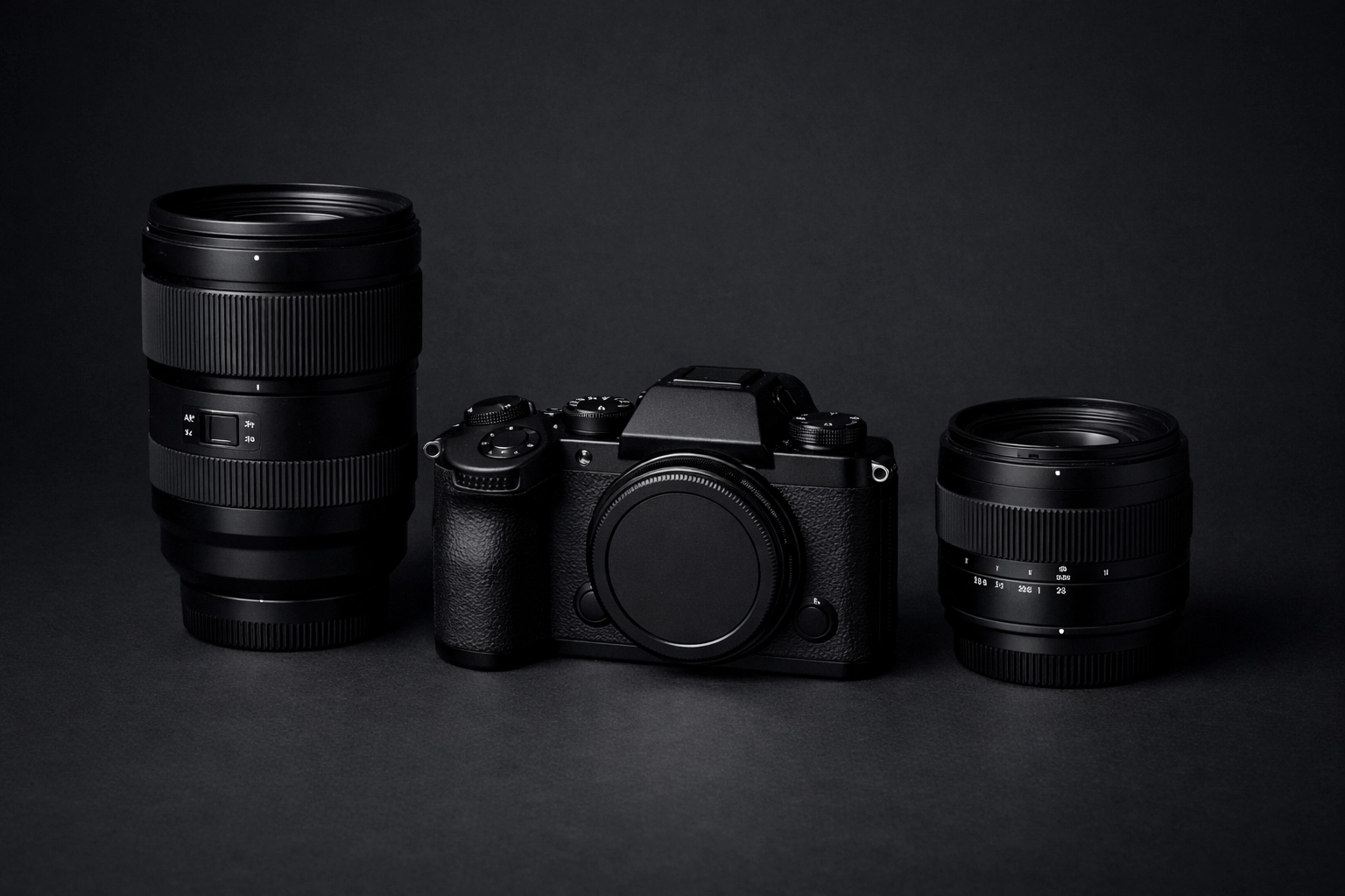 High-end mirrorless camera and lenses used by a professional conference photographer miami.