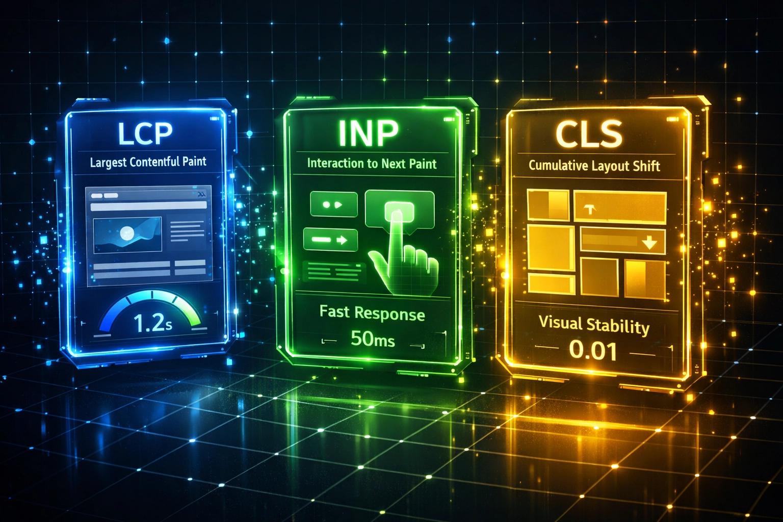 Visualisation des Core Web Vitals : métriques LCP, INP et CLS pour la performance mobile