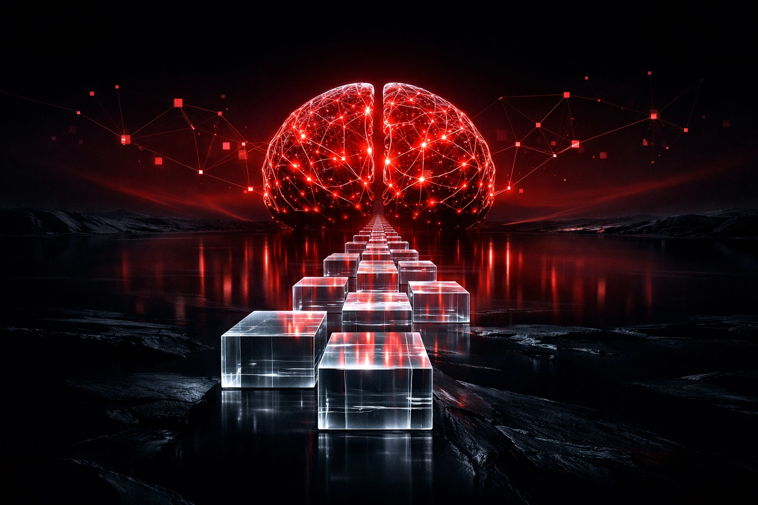 Digital art showing the transition from traditional SEO data structures to AI search intelligence.