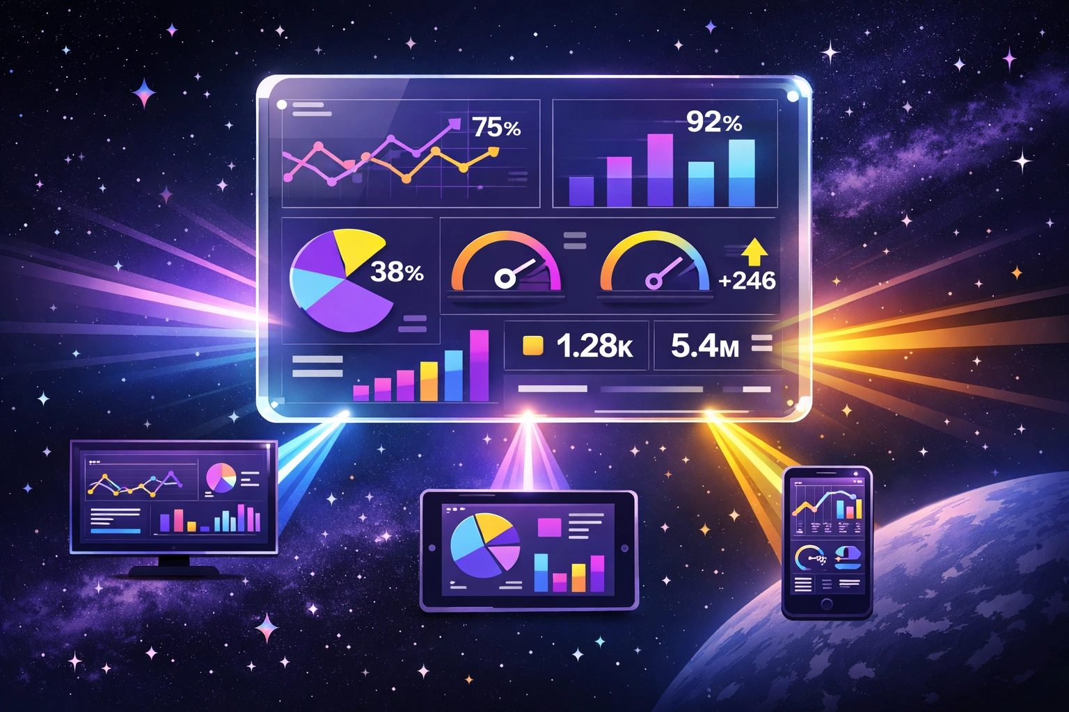 Real-time CTV dashboard displaying cross-device campaign performance metrics