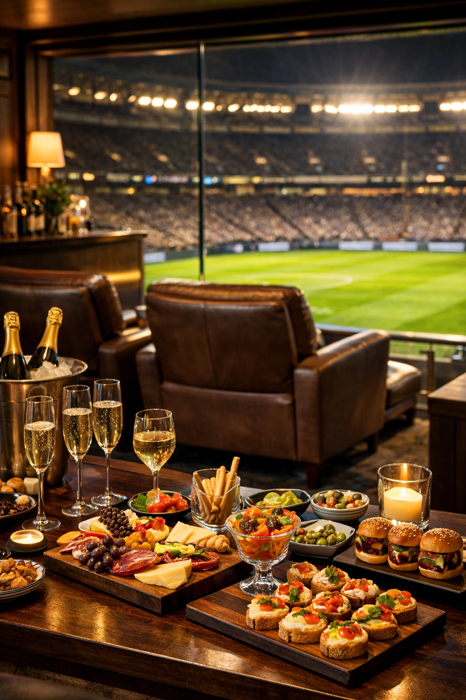PRESS RELEASE: The Ultimate Guide to Super Bowl Corporate Hospitality: Everything You Need to Succeed in High-Stakes Networking Private luxury suite with gourmet catering and field-level views for elite corporate hosting.