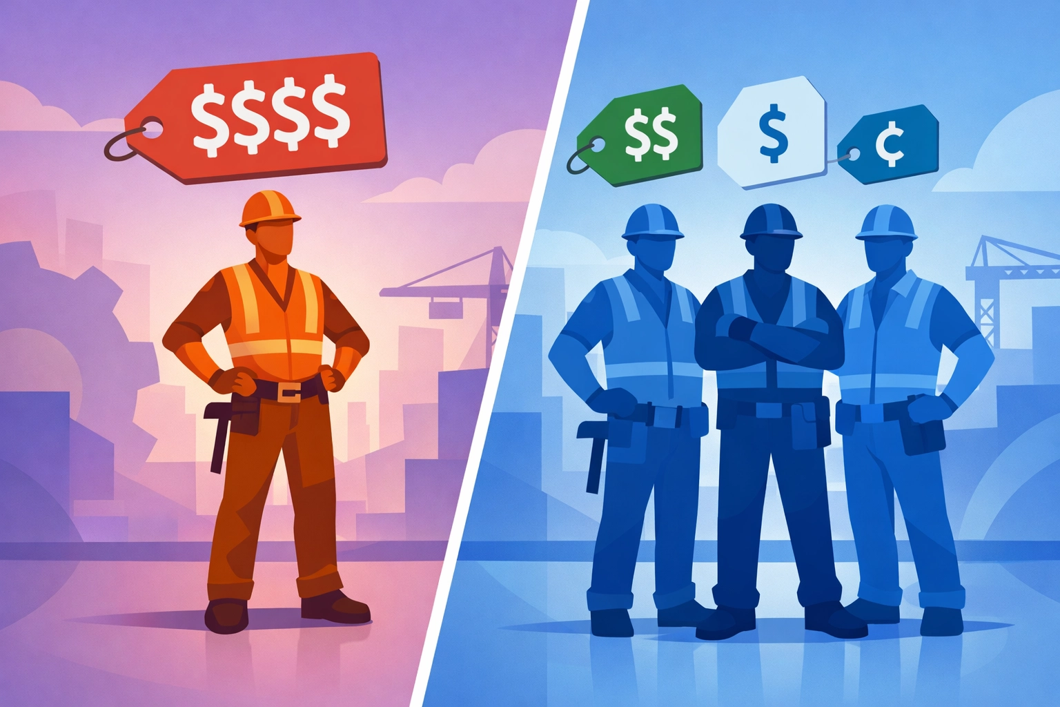 Comparison of exclusive lead costs versus affordable shared contractor leads