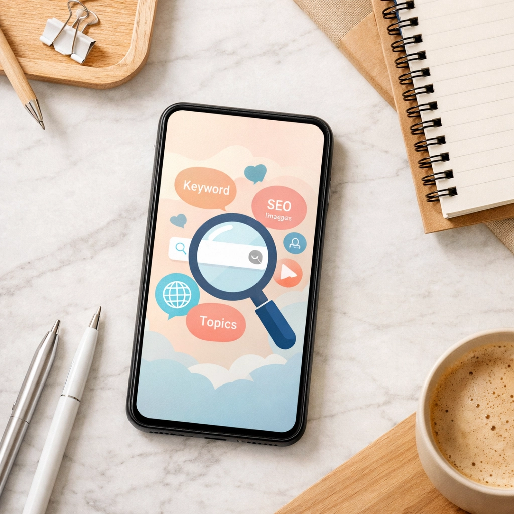 Utilisation d'outils de recherche de mots-clés pour optimiser le SEO local en Tunisie.