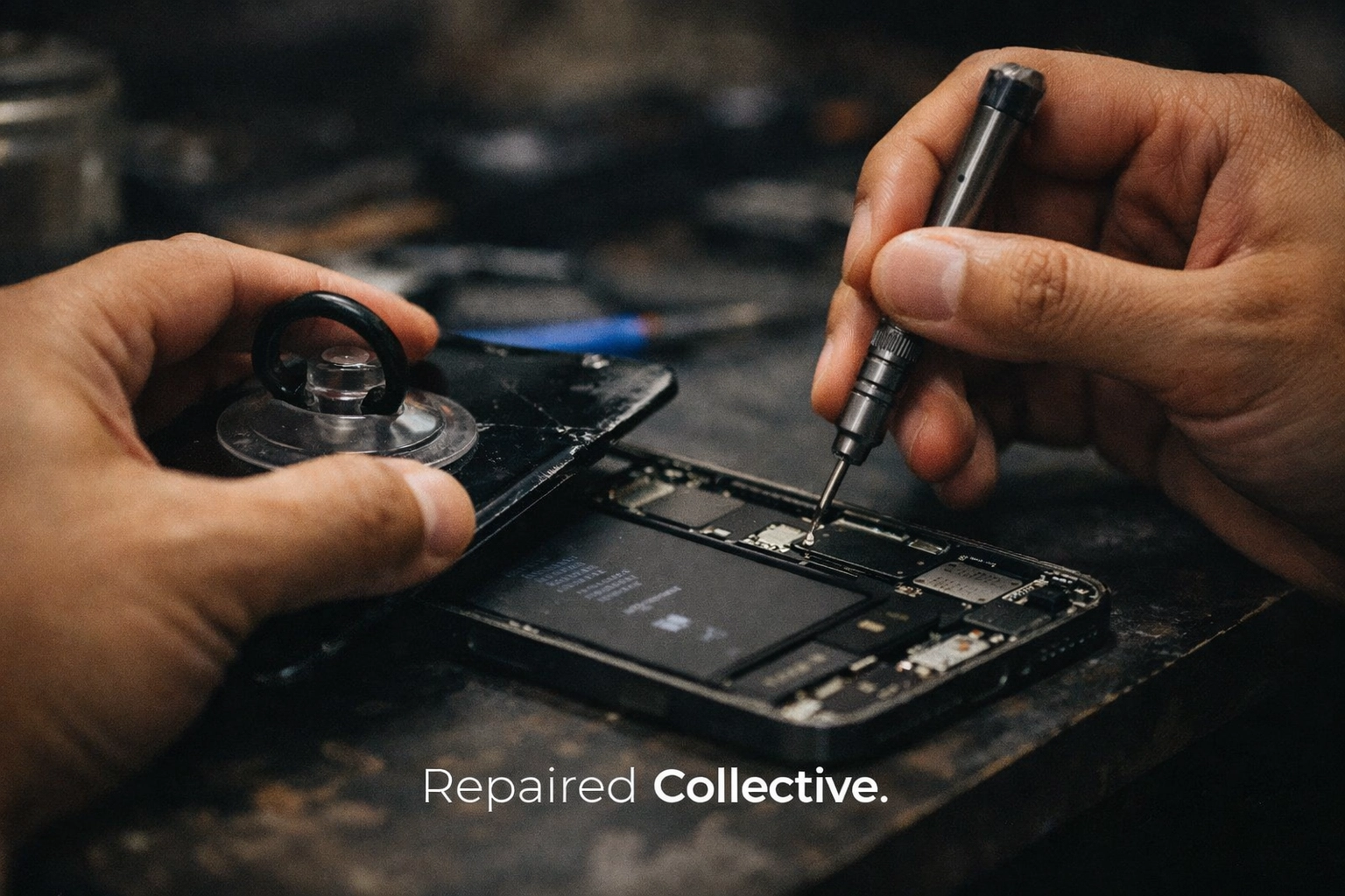 Mobile iPhone repair service in Brooklyn NYC with technicians working on devices