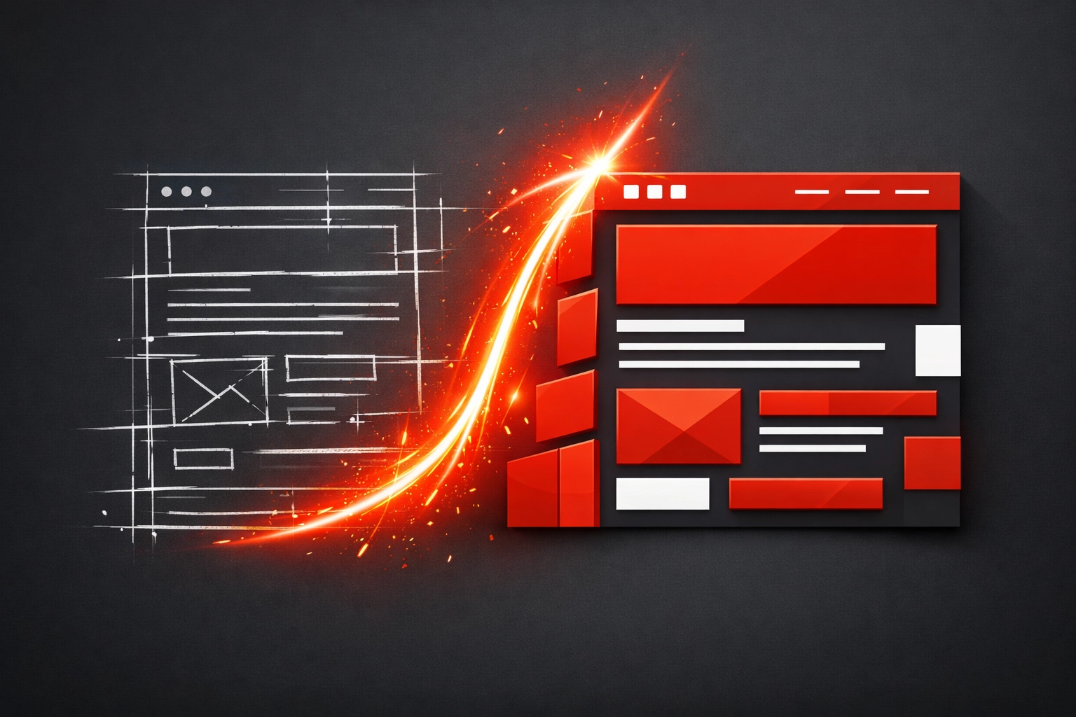 Illustration showing a website redesign and rebuild for better performance and local Bristol SEO.
