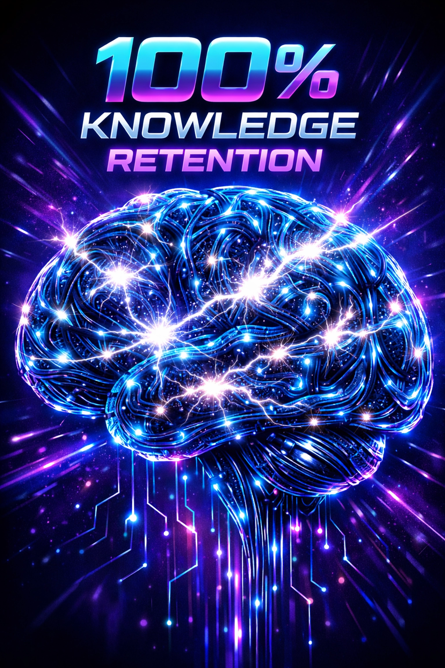 Visual representation of high knowledge retention and brain engagement during virtual reality training.